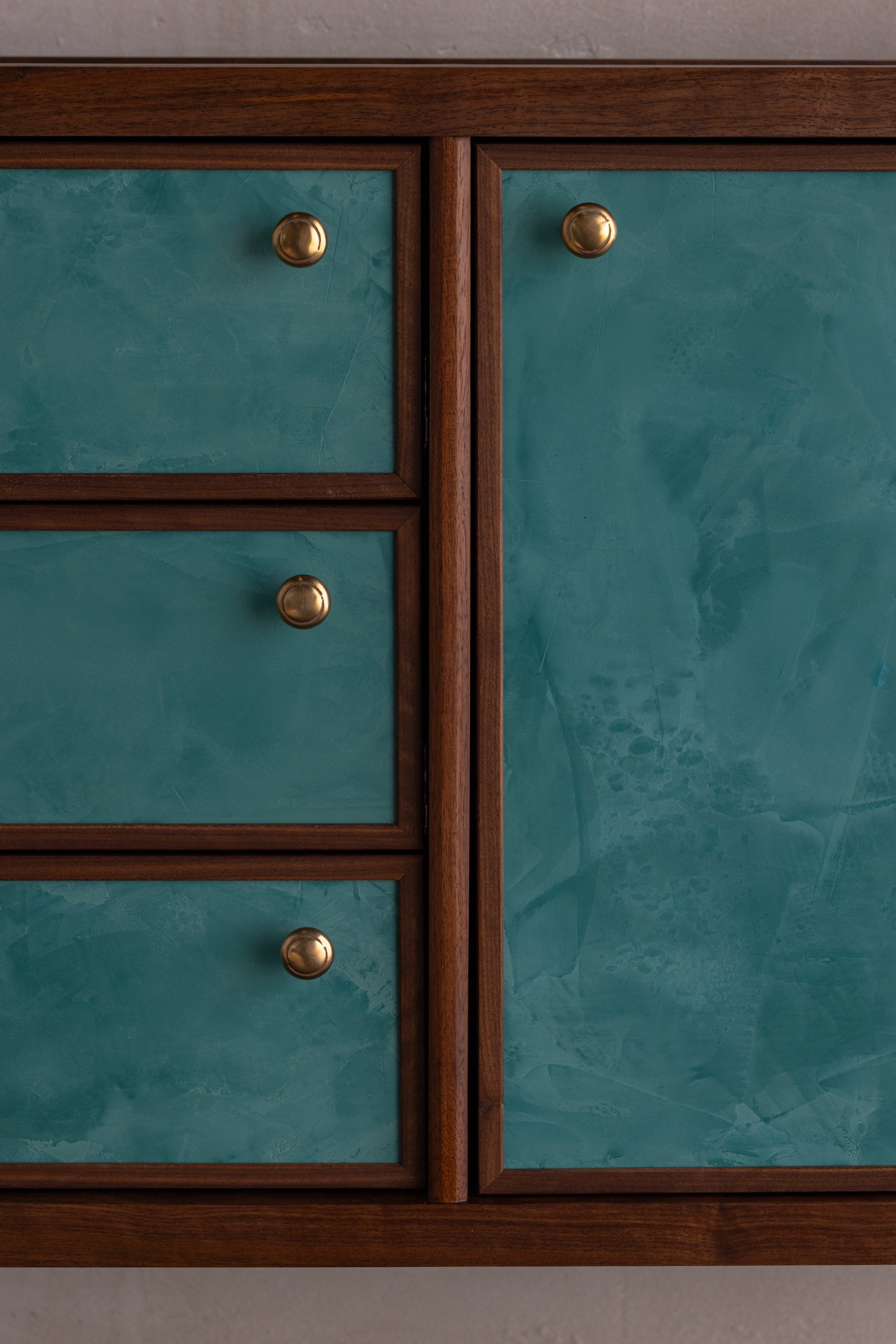 Oiled Walnut w/ Custom Turquoise Venetian Plaster