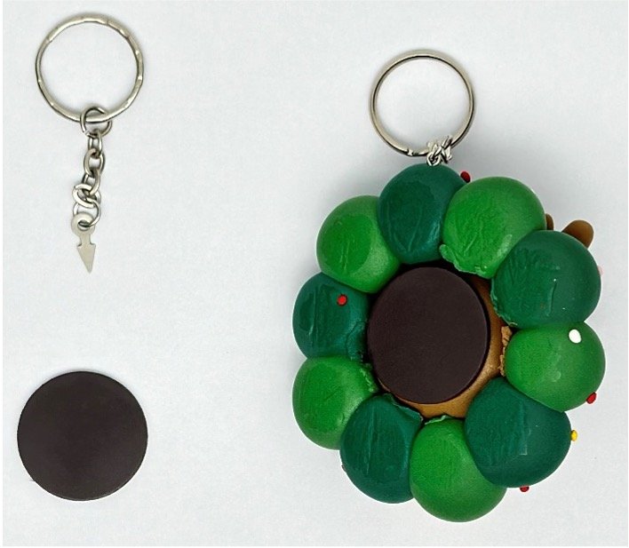 Wreath with Reindeer Key Chain and Magnet.jpg
