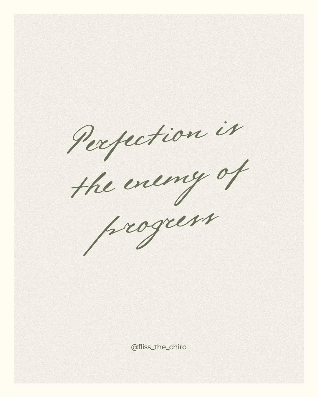 Don&rsquo;t allow the pursuit of perfection stop you from finishing the work you set out to do 🦋

Start the imperfect plan.
Finish the rep with wonky form.
Submit the application.
Post the good enough reel.

Done > perfect. Start anyway 🌱

My da