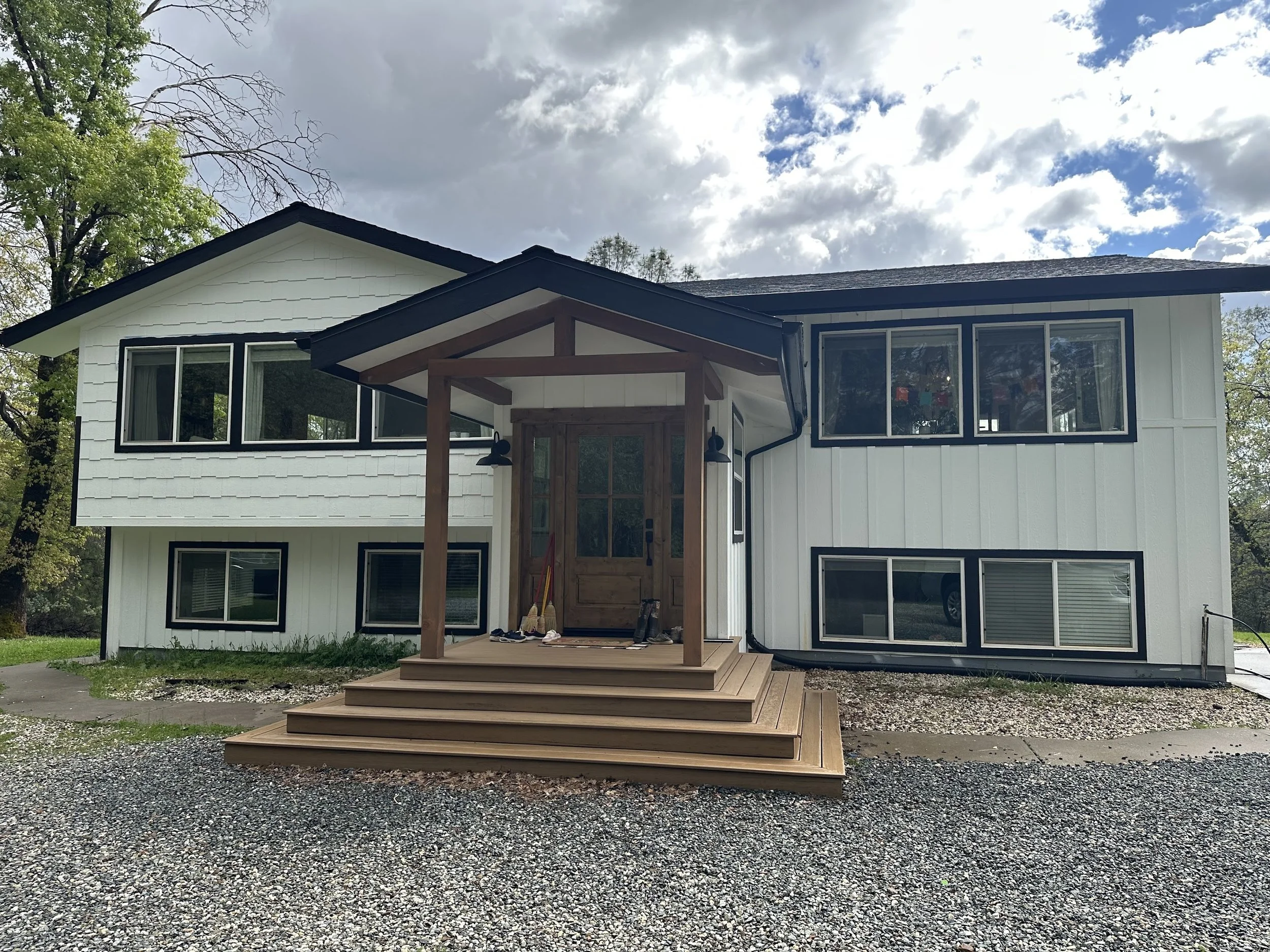 Re-side, and front porch entrance