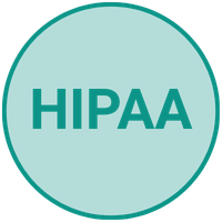 Circle with the text 'HIPAA' inside