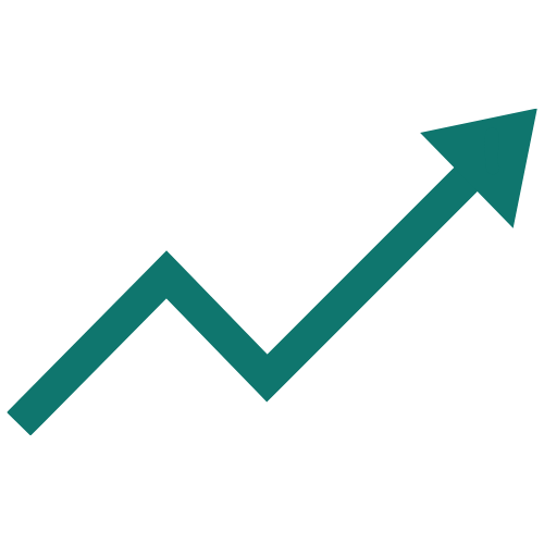 Line graph heading on an upward trend