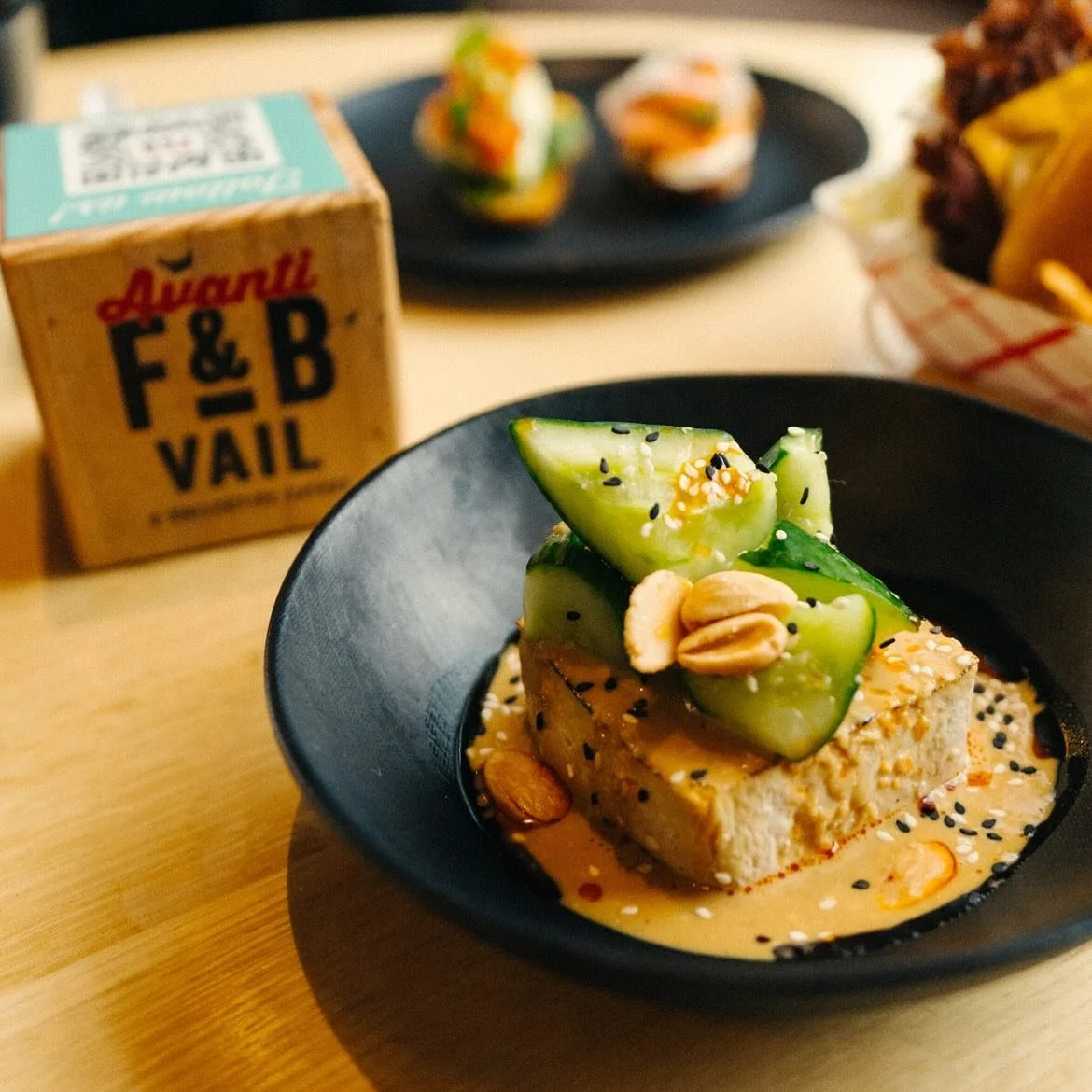 our chilled tofu with cucumber, marcona almonds, &amp; sesame vinaigrette is the perfect summer starter! even tofu haters have been converted by this one ☝️