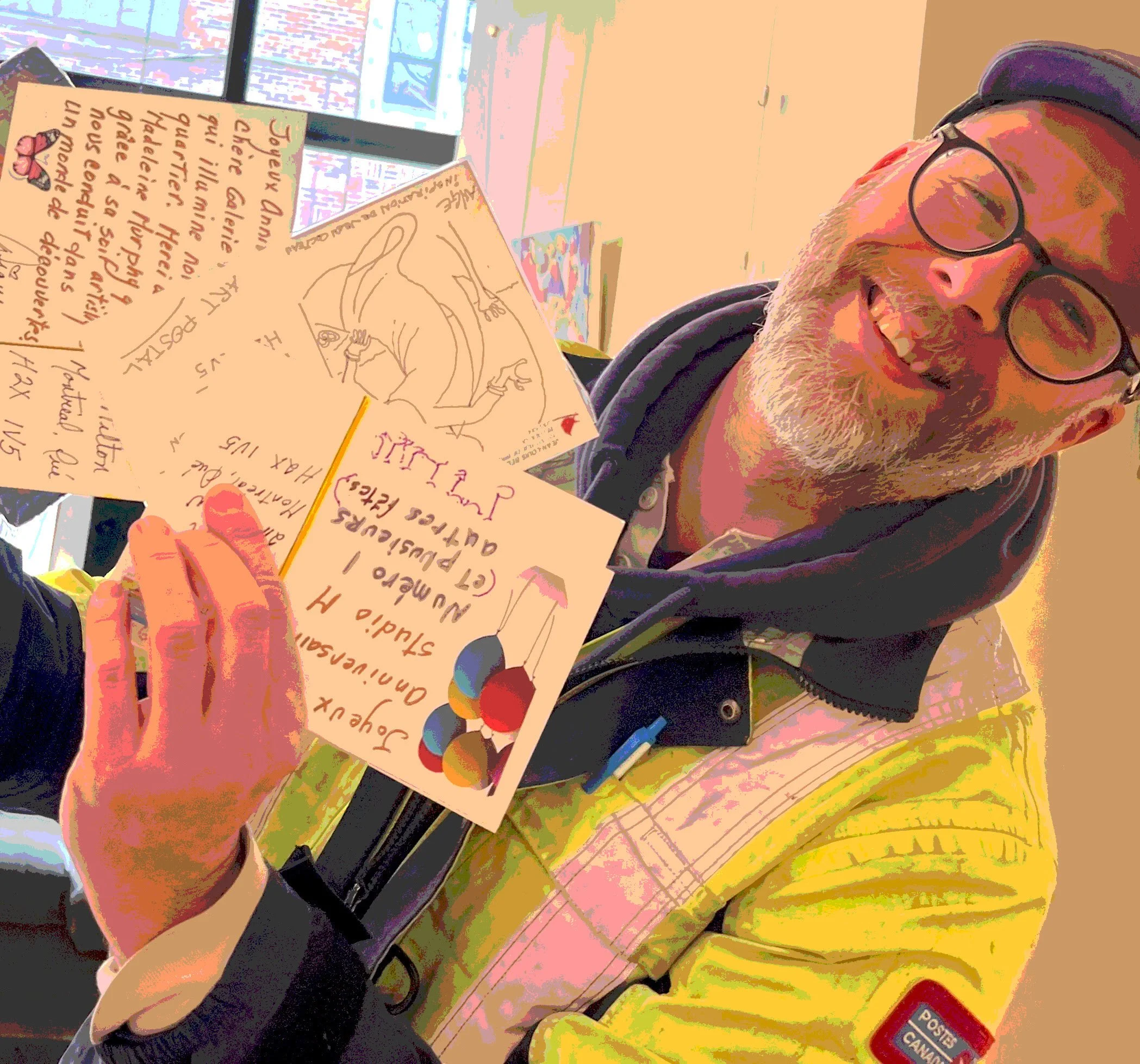       
  
       STUDIO M STUDIO FIRST ANNIVERSARY    Postal Art Exhibition ‘‘CREATE TO CELEBRATE’’    Come celebrate with us on Saturday, April 4th.    OPENING RECEPTION ‘‘Créer pour fêter’’    from 1 p.m. to 5 p.m.    Special guest: Our Canada Post