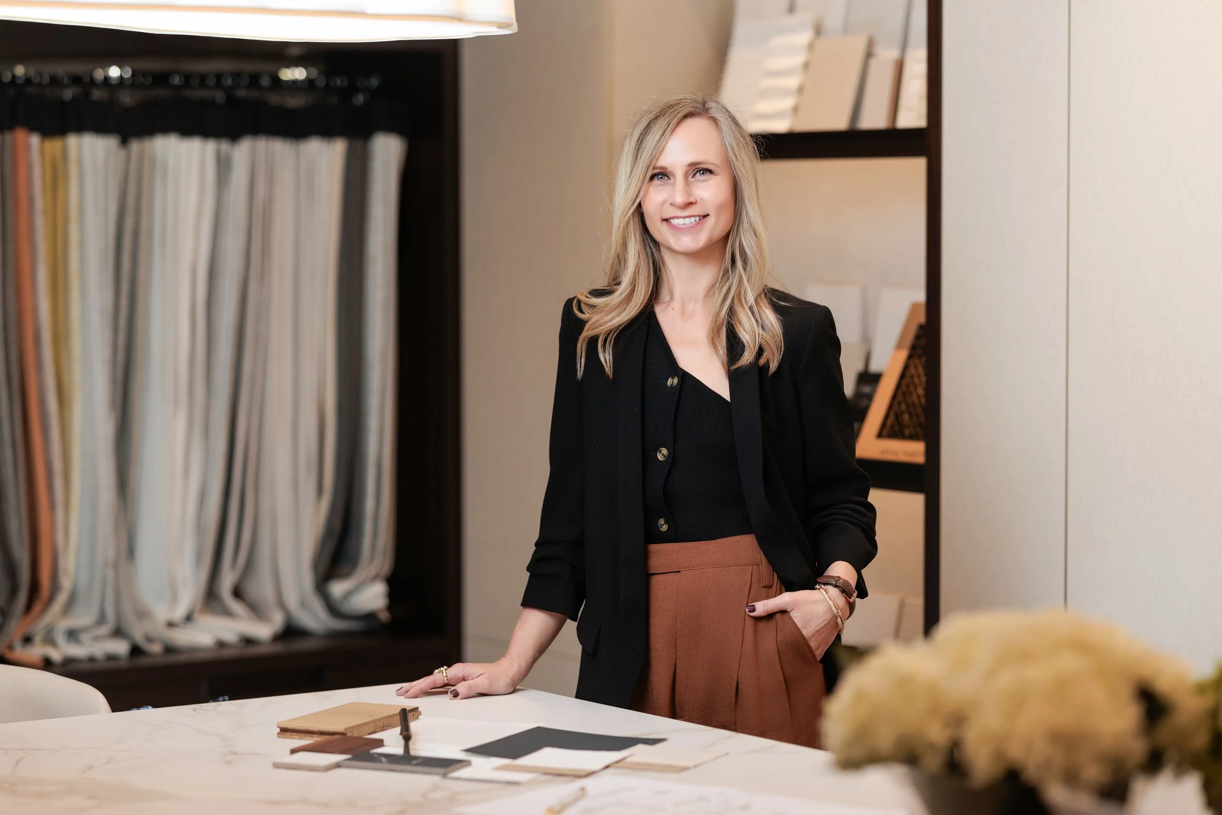 Interior designer posing confidently