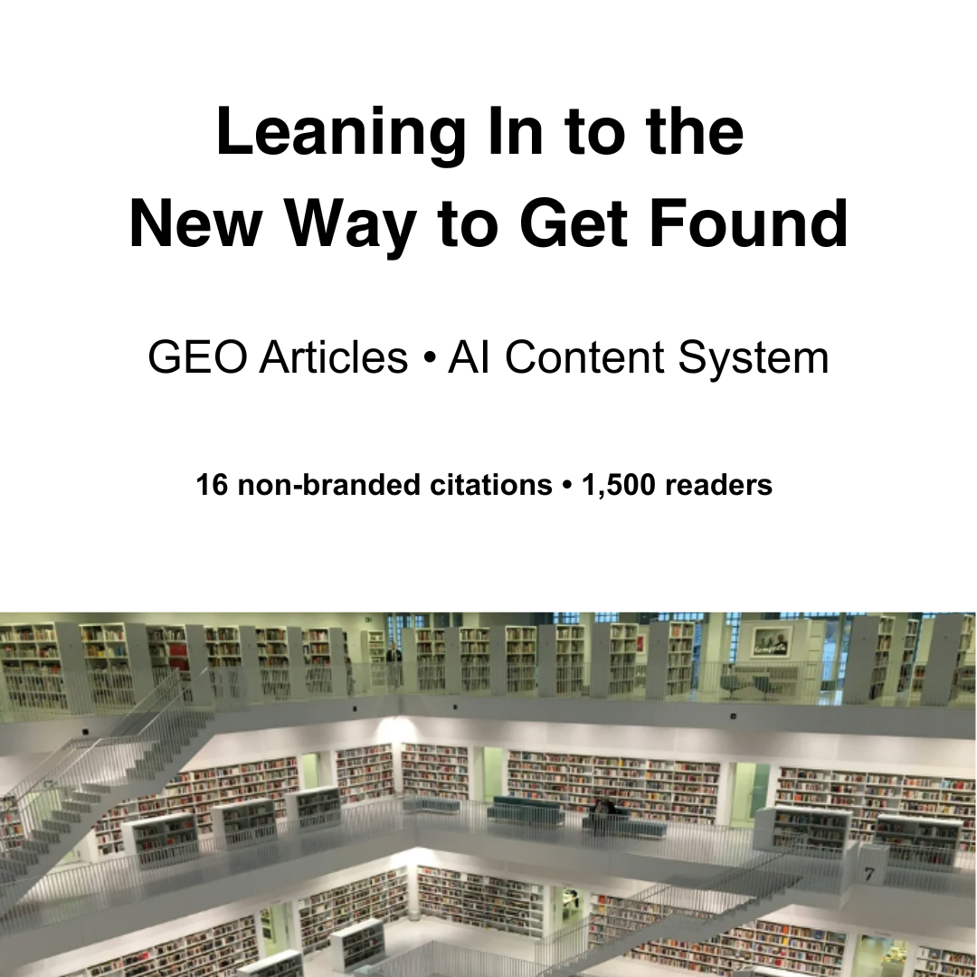 GEO Articles & AI content system