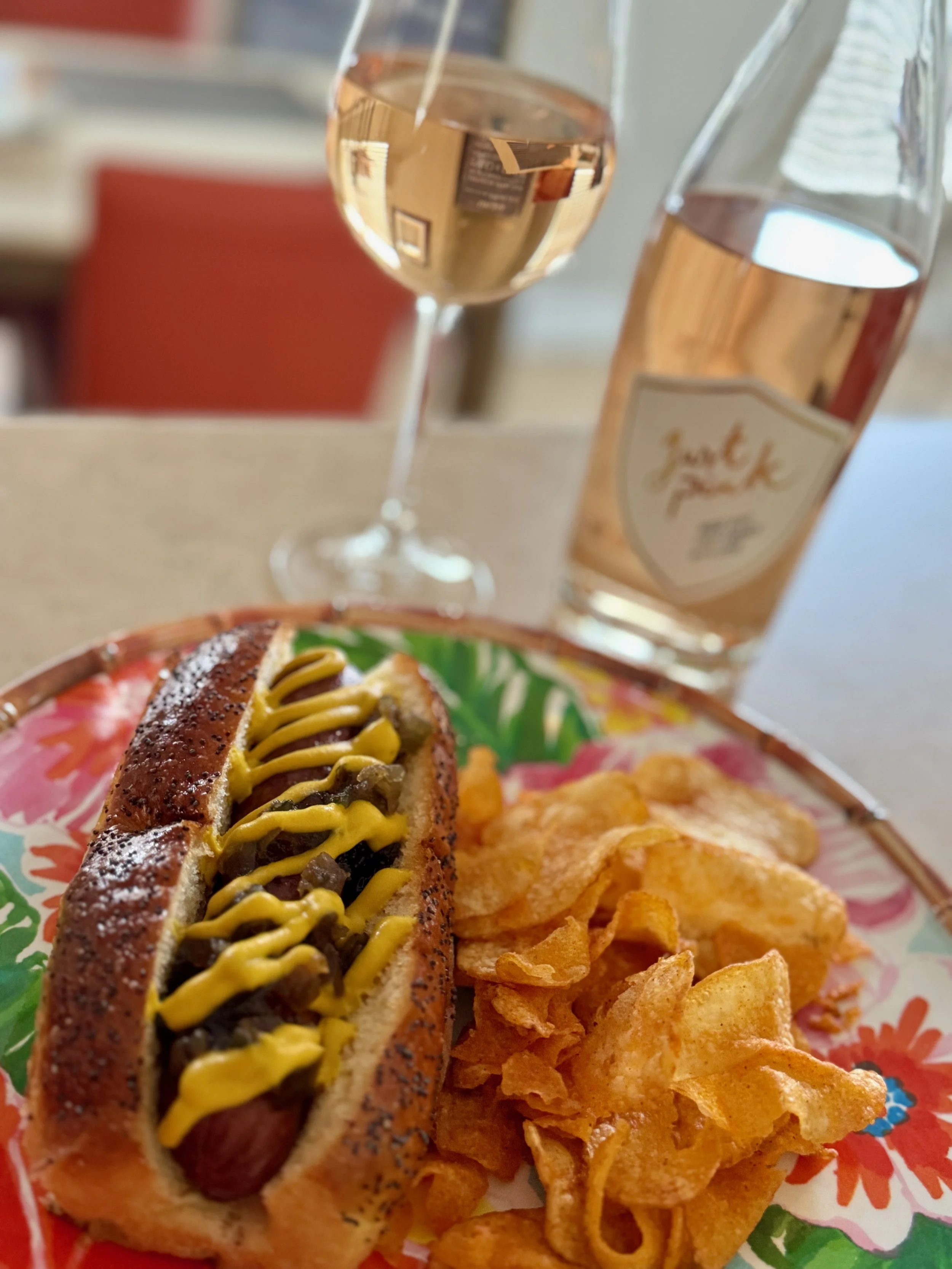 Best hot dog in Napa Valley, Honor Market, Just Pink Rosé by Julien Fayard