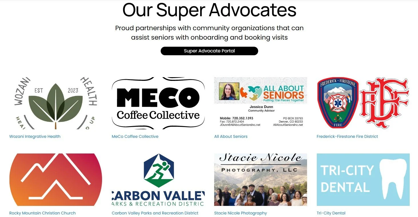We are grateful to work alongside incredible local organizations and businesses who help connect seniors and families to Sinecera Care.