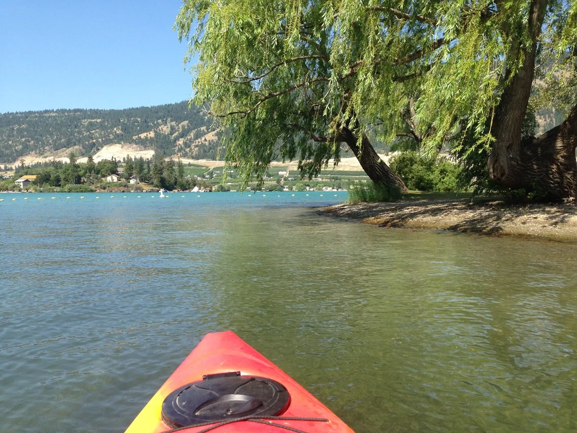 Kayak in the water at Kaloya Park at Kalamalka Lake