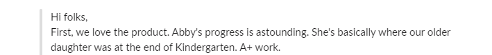 Parent review of Mentava from Abby