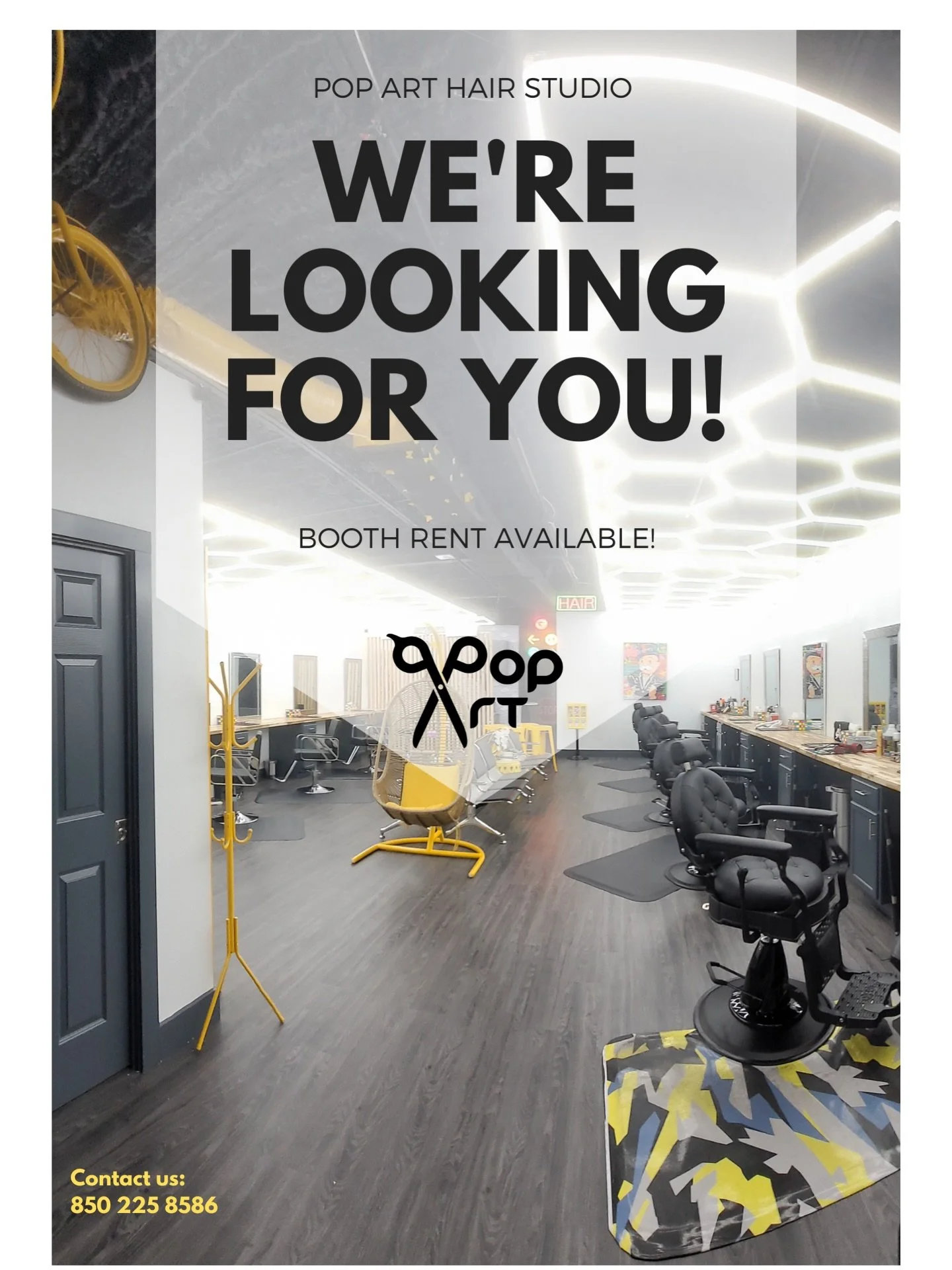 ✂️ Pop Art Barbershop is looking for talented barbers! 🎨🔥

Are you an experienced barber ready to take your career to the next level?
Pop Art Barbershop has chairs available for rent in a professional, creative, and positive environment.

🔹 Steady