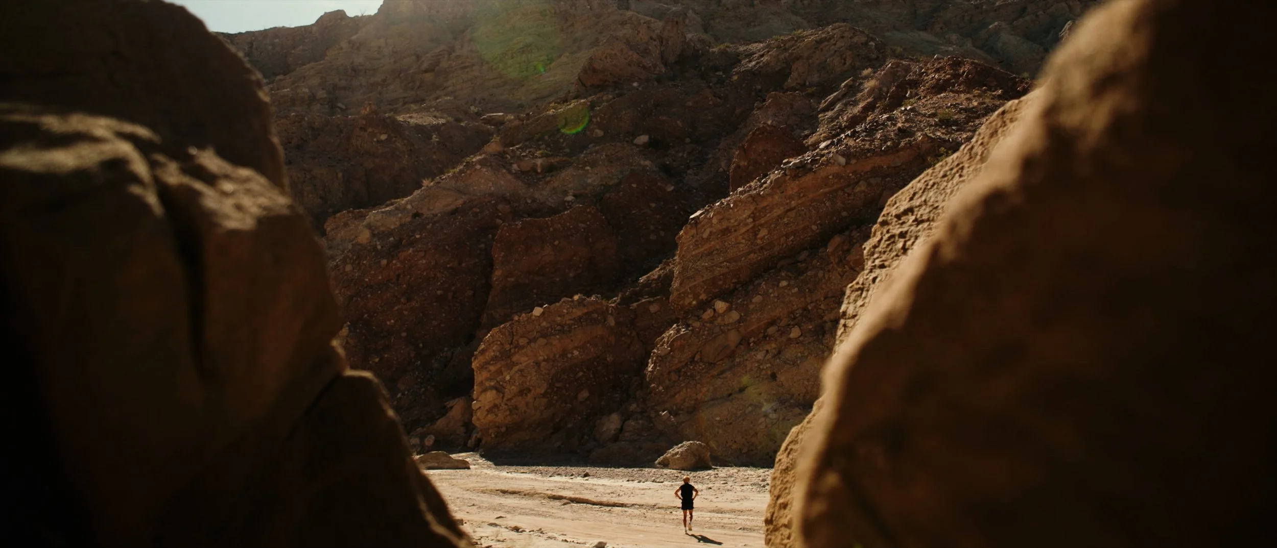  athlete trail running through desert video production 