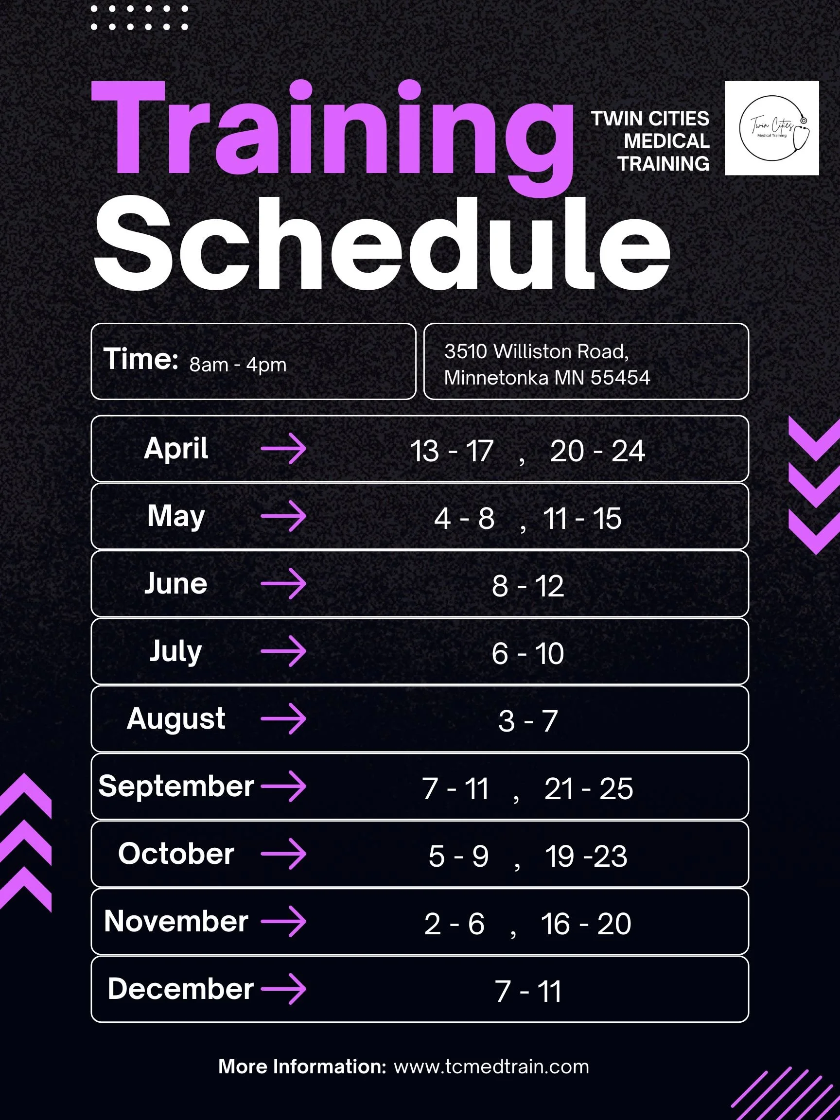 training schedule