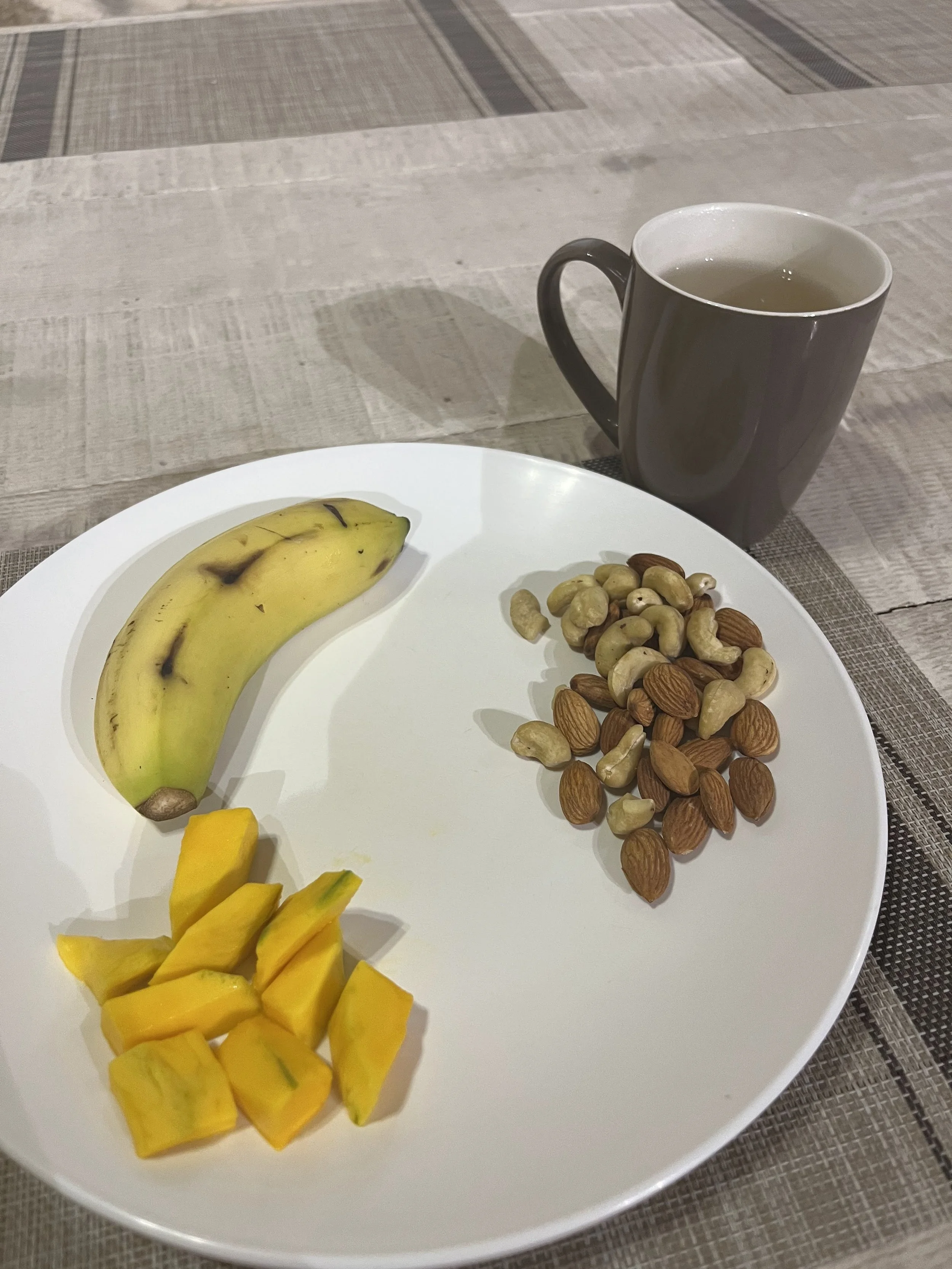  Breakfast- fruit and soaked nuts 