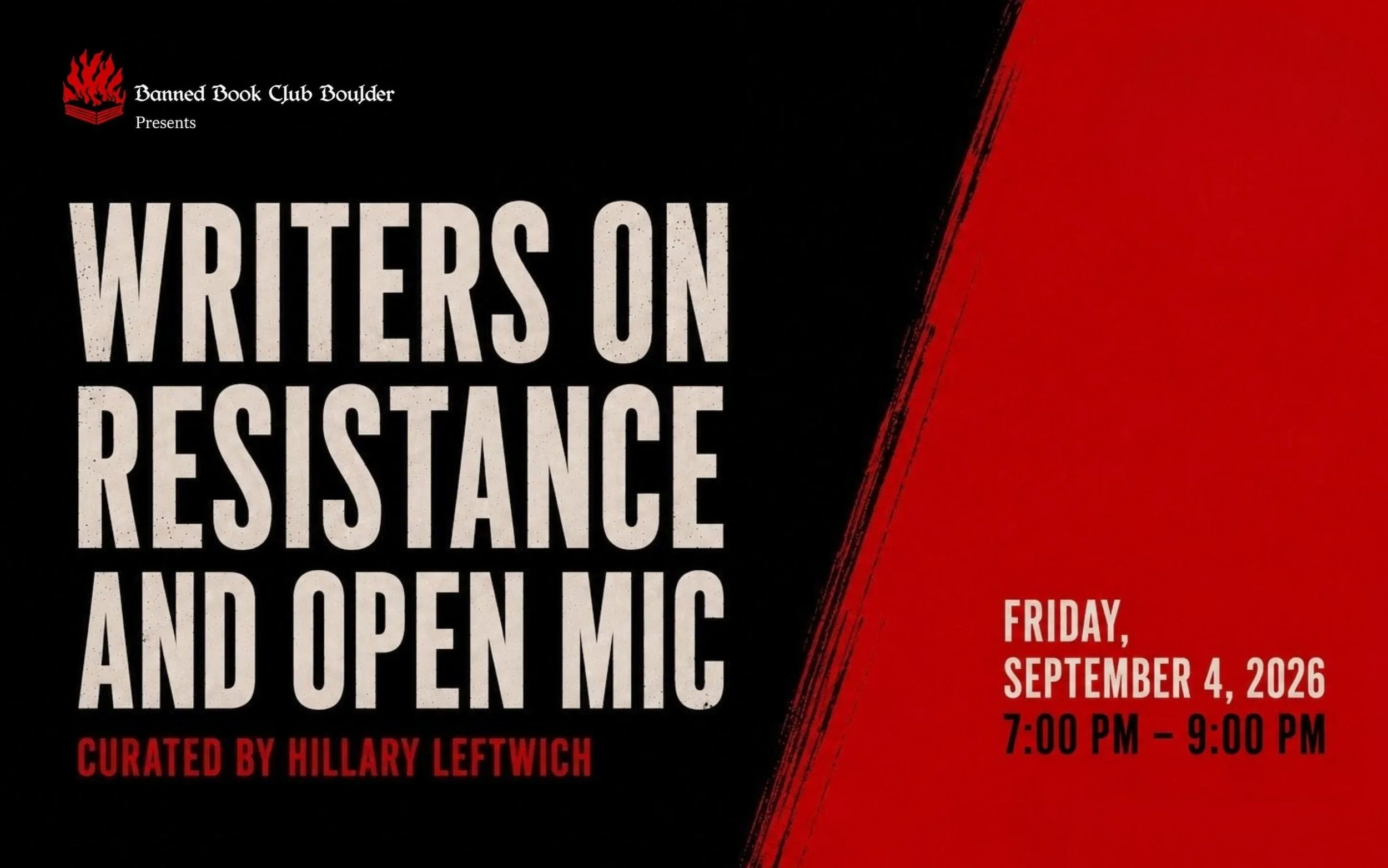 Writers on Resistance and Open Mic - Curated by Hillary Leftwich