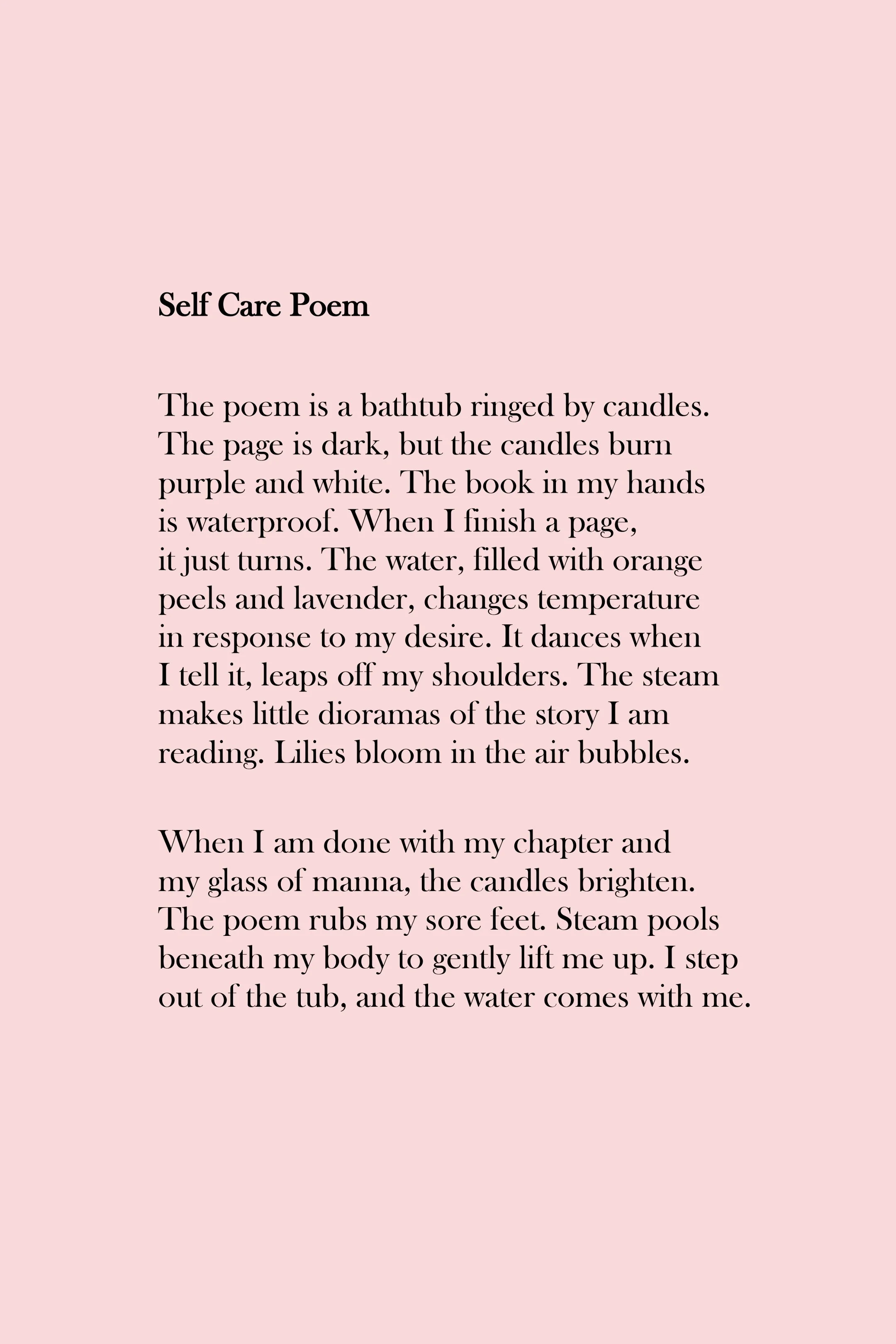 Eric Raanan Fischman - "Self Care Poem" - 2019