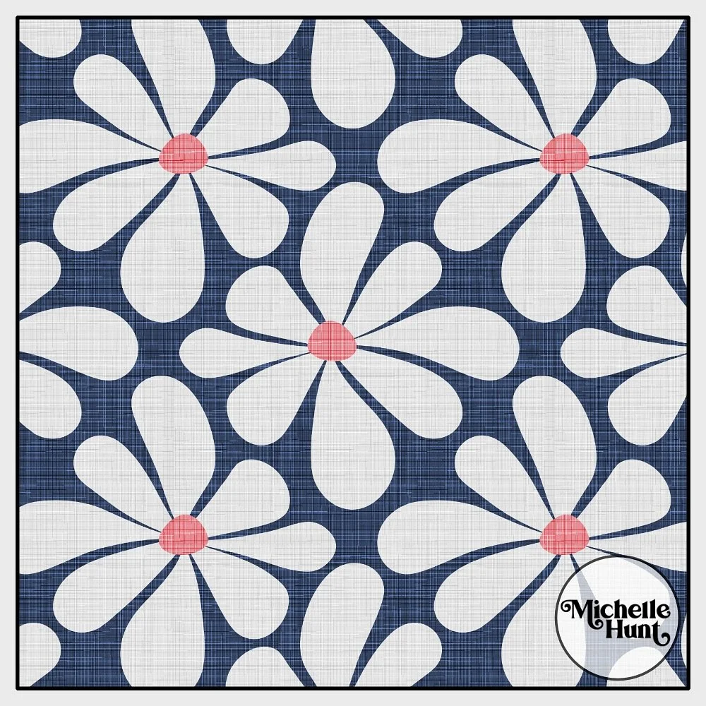 Diamond daisies with texture ✨
&bull;
&bull;
&bull;
&bull;
#patterndesign #floralwallpaper #midcenturyhome #midcenturystyle #midcenturywallpaper #surfacepatterndesigner #spoonflowerfabric #spoonflowerwallpaper #scandistyle #flowerprint #sundaystyle