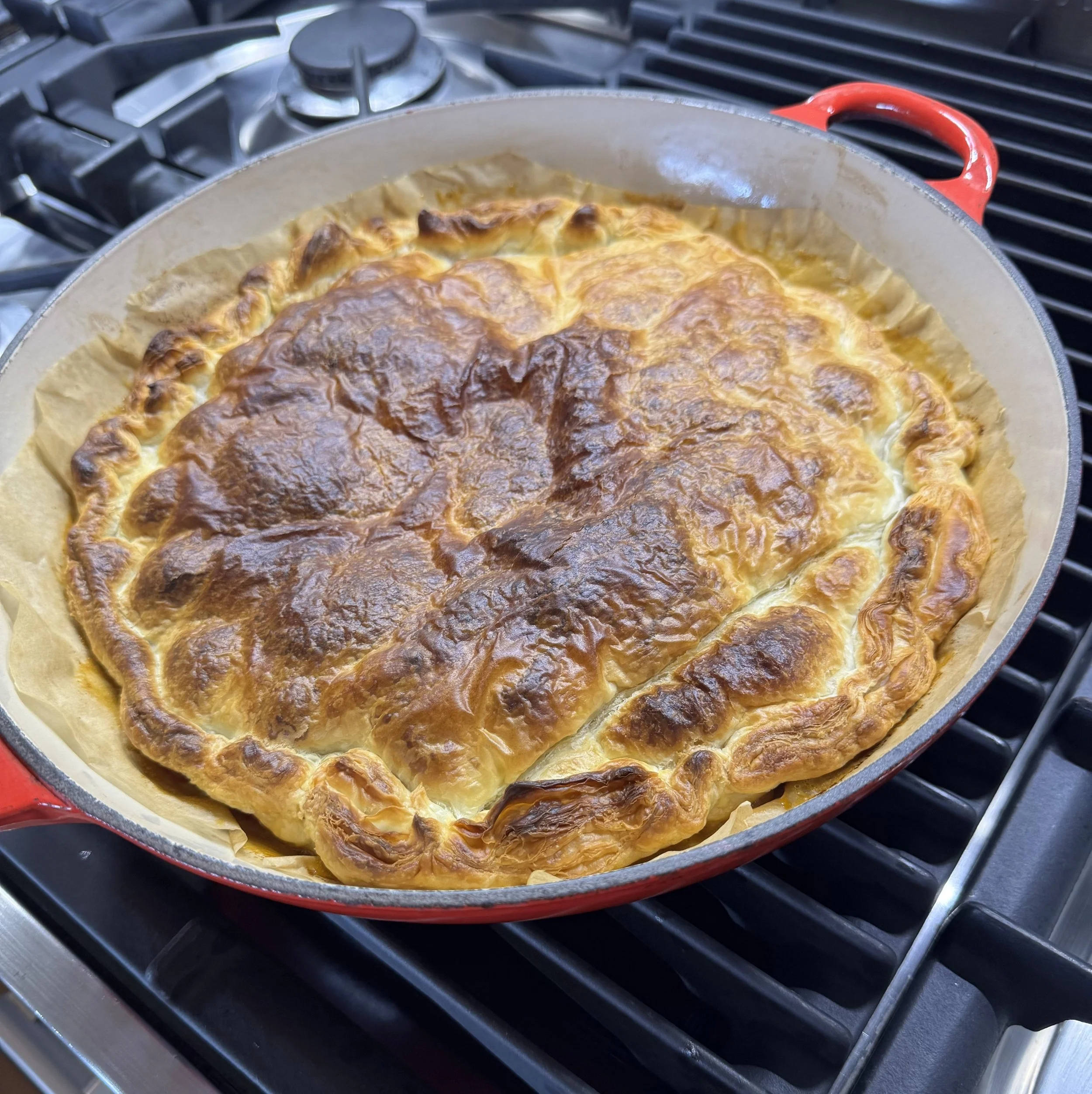 Chicken and leek pie