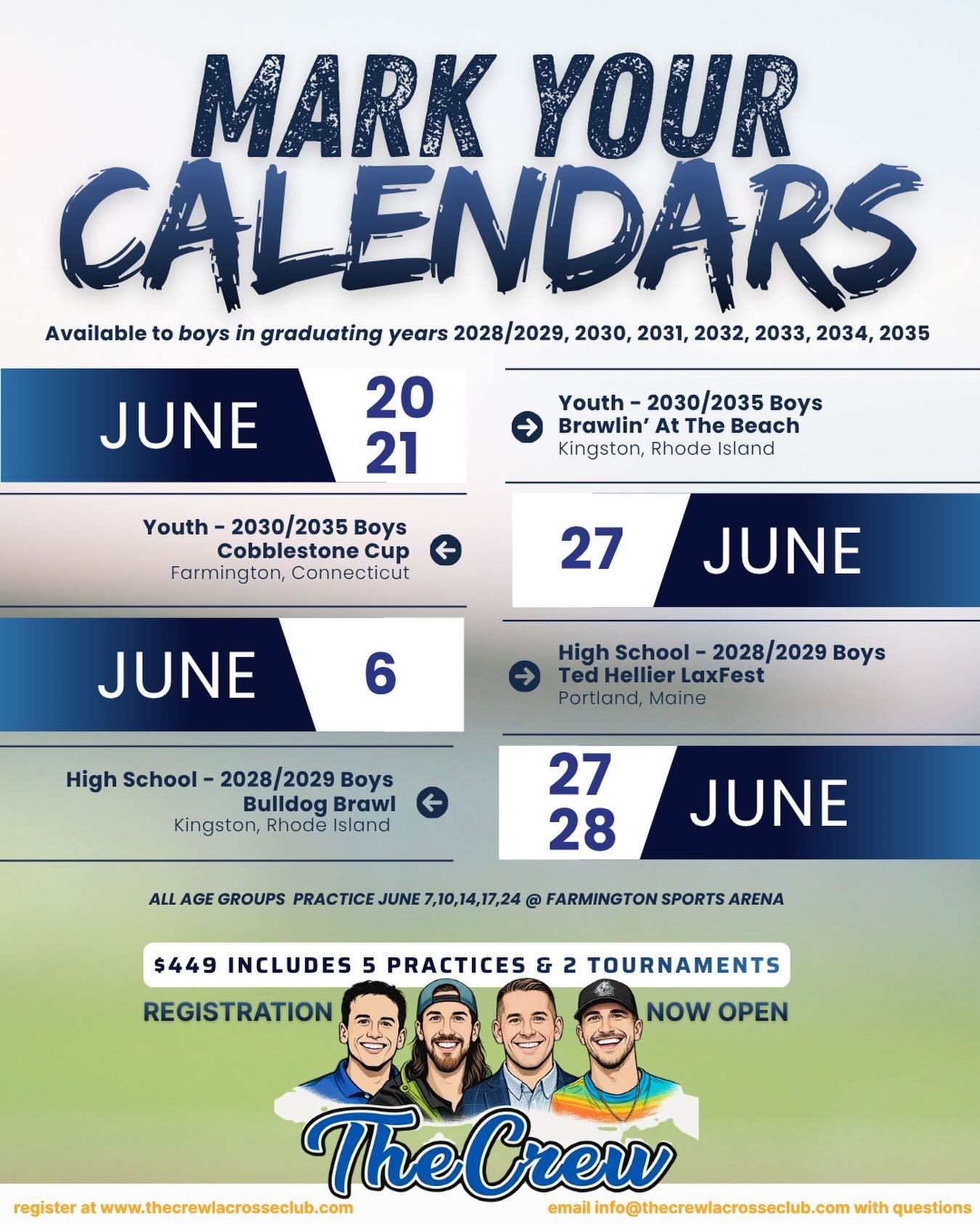 4️⃣ MORE WEEKS‼️ 

Maine! Rhode Island! Connecticut! Lets Go🥍

Make sure 🫵 sign up before it&rsquo;s too late! 
Summer 2026 will be the best ever‼️

@thecrewmlc 
@mattymartino 
@matt.pacheco_ 
@tyler_zyg 
@byroncatroppa