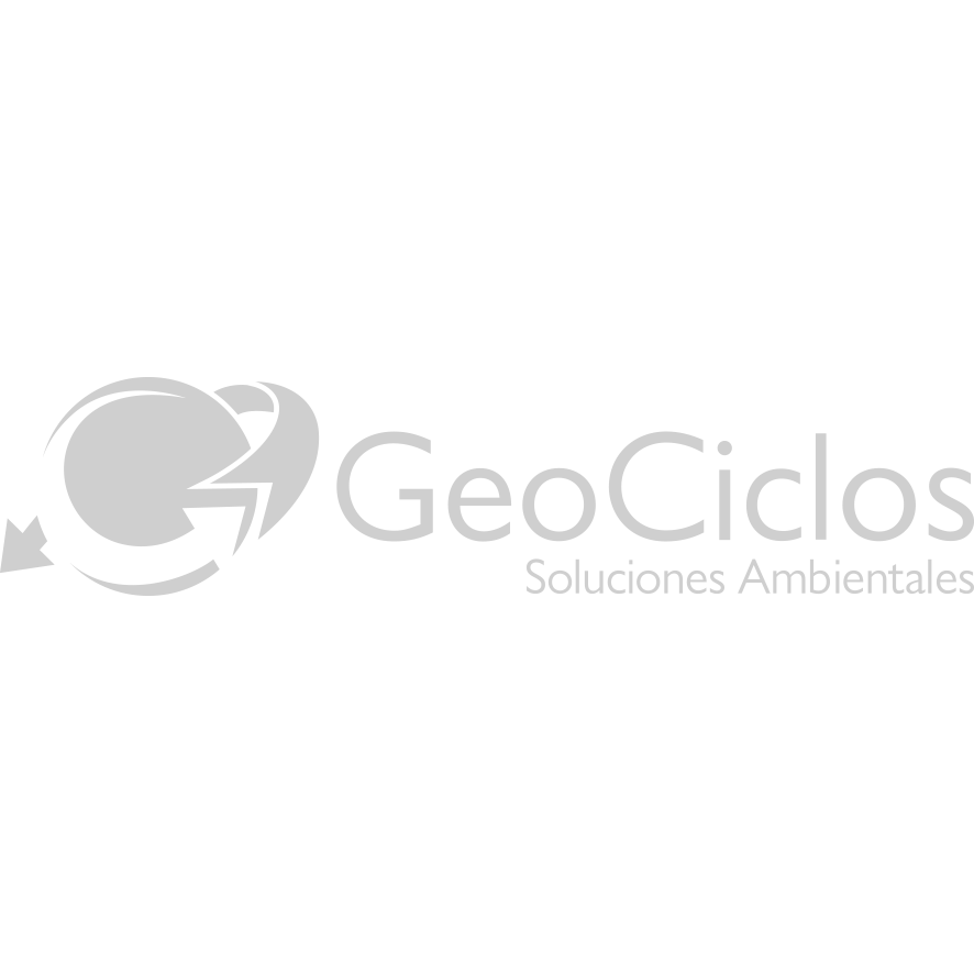 Logotipo de GeoCiclos con un globo terráqueo estilizado y el texto 'GeoCiclos Soluciones Ambientales' en letras grises.