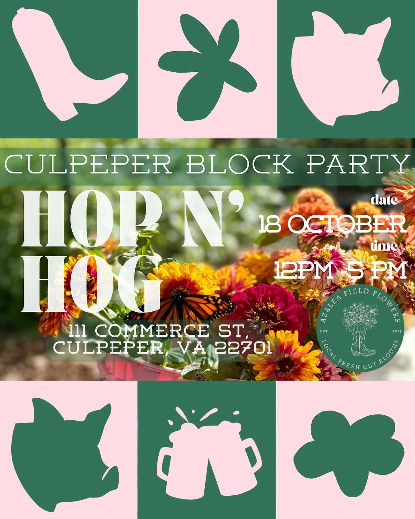 🐷 The 2025 Hop N&rsquo; Hog Culpeper Block Party &amp; BBQ Competition is BACK this Saturday, October 18th, from 12&ndash;5 PM in Downtown Culpeper!

I&rsquo;ll be out there with fresh fall blooms, bouquets, and a spooky surprise &mdash; so come say