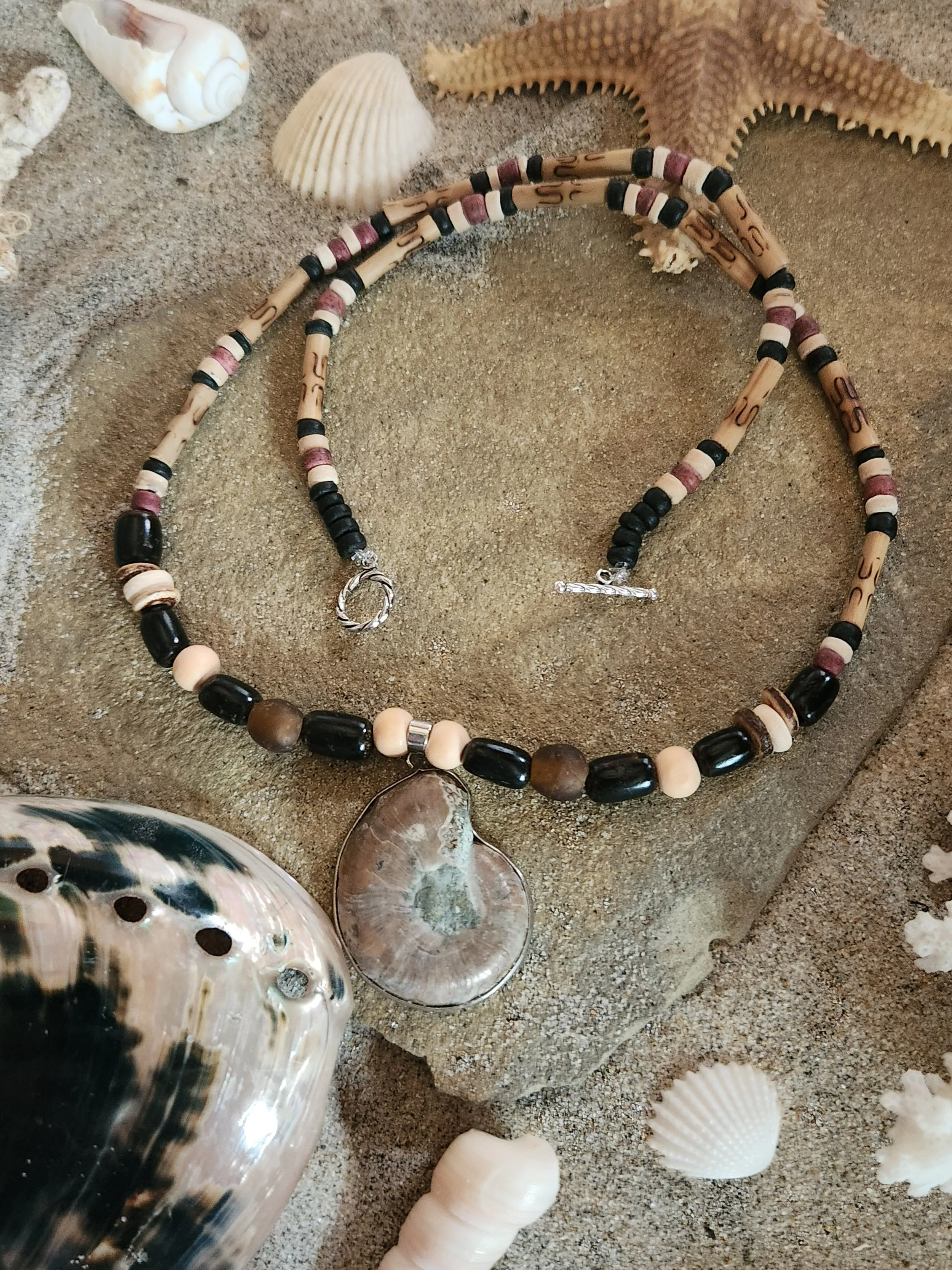 Large Ammonite Fossil Necklace