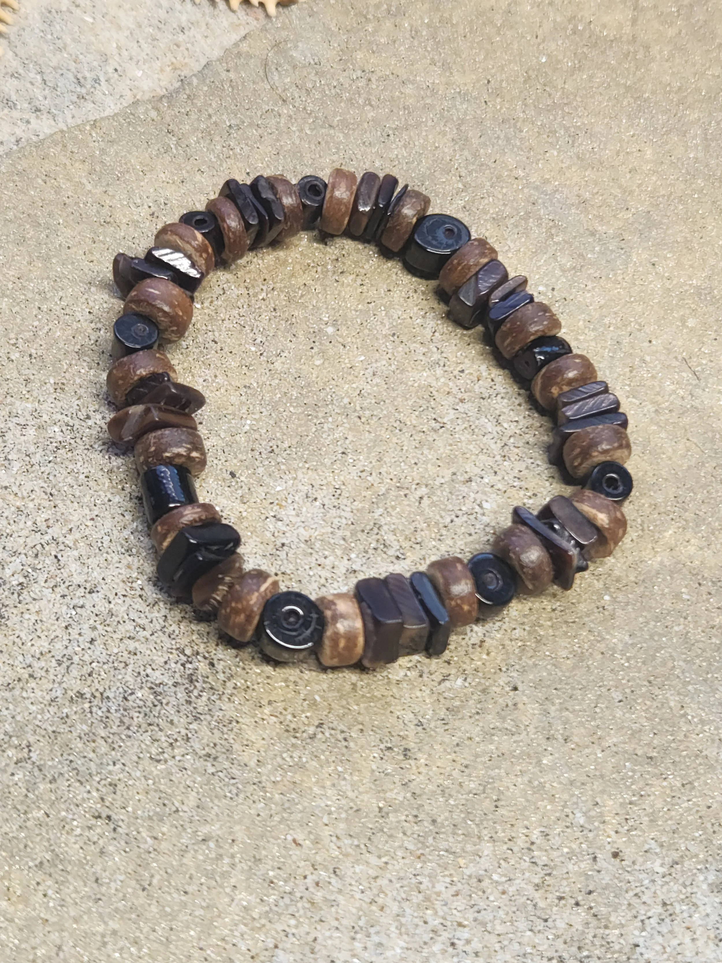 Coconut and Coral Stretch Bracelet