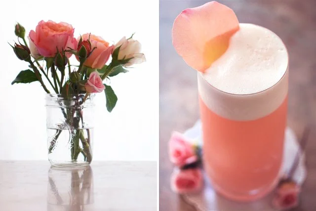 Raspberry Rose Fizz Cocktail