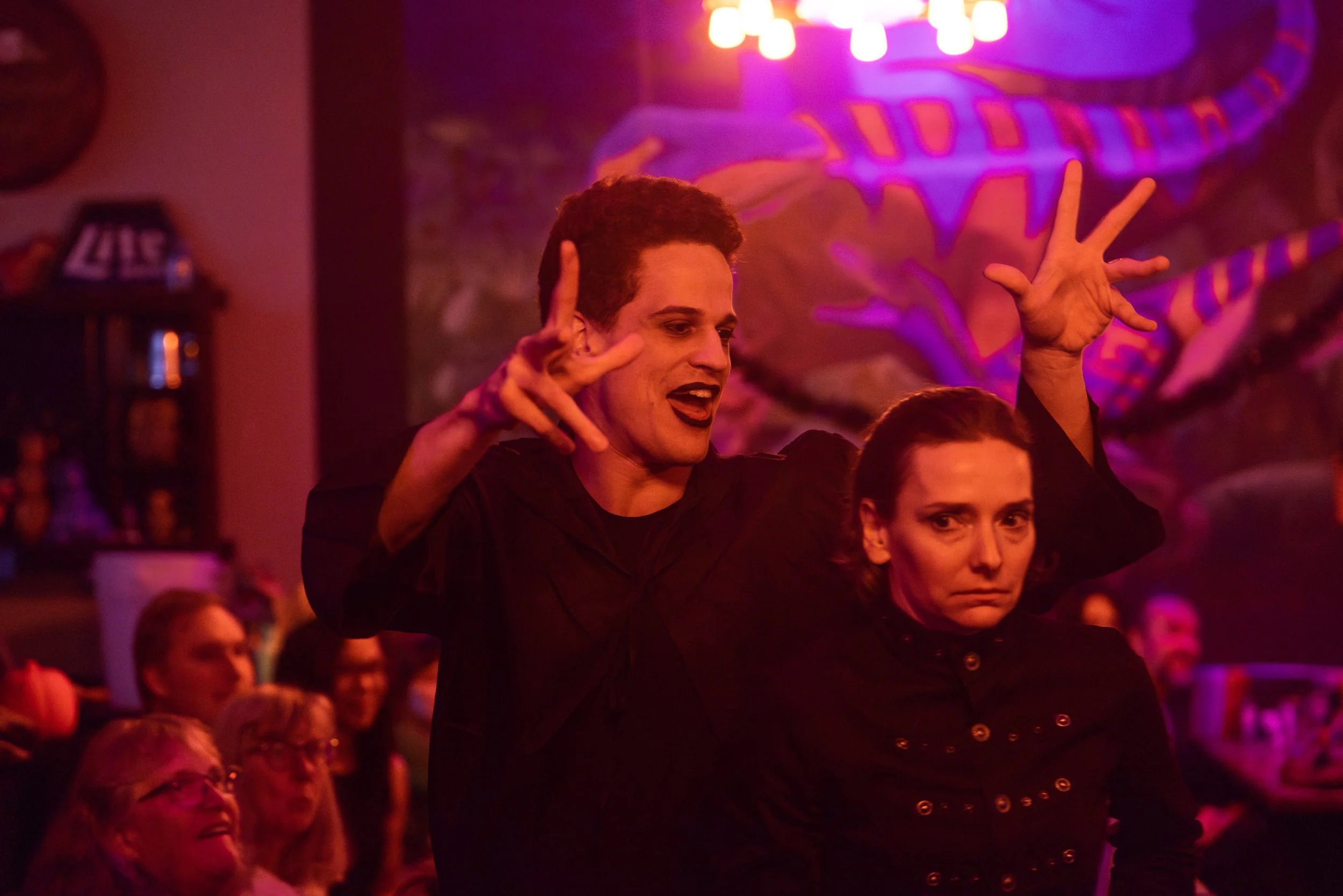 James Schilling as Witch #1 and Lindsay Welliver as Macbeth