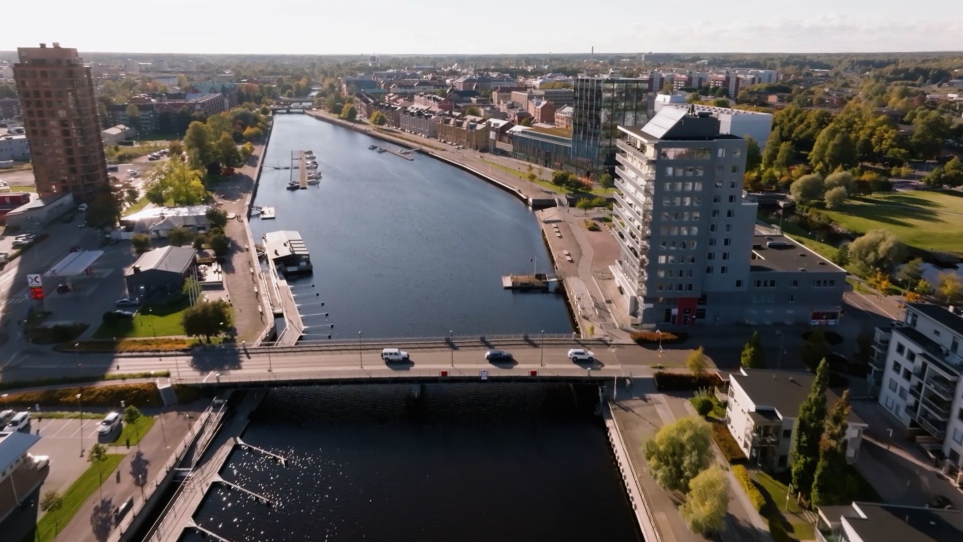 Drönarfoto över Gävle