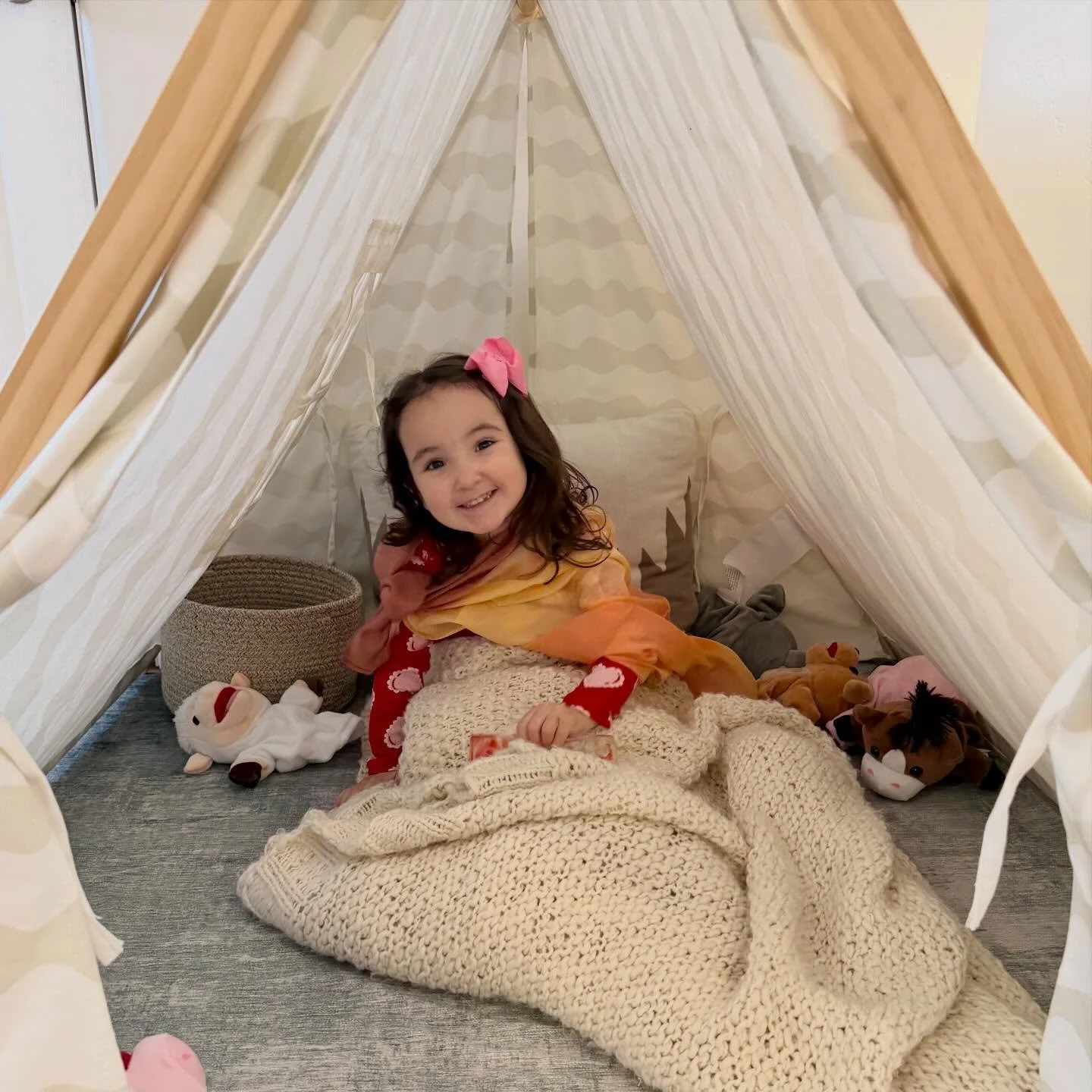 Peek-a-boo&hellip; I see you!

Our playroom is intentionally designed with larger shared areas for many and smaller-scale spaces that naturally invite one or two children at a time. Children move freely between them &mdash; expanding, collaborating, 
