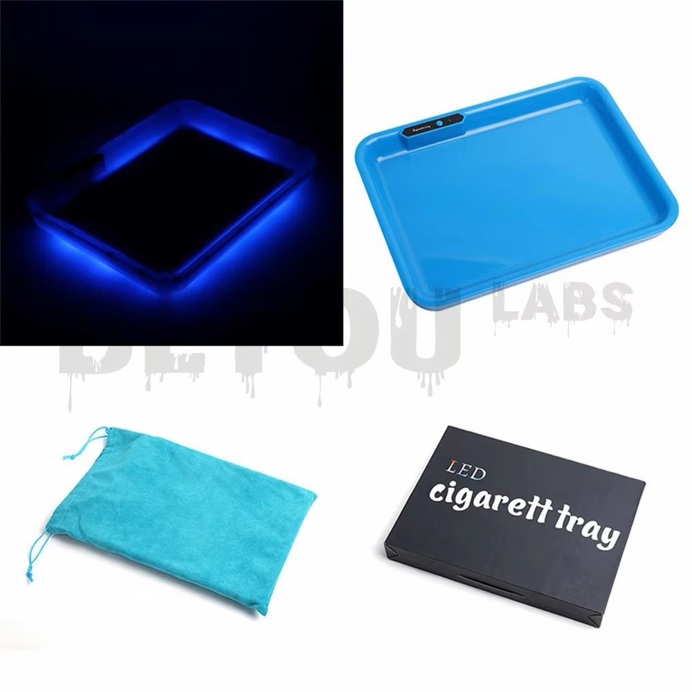 Cannabis rolling tray with LED lights