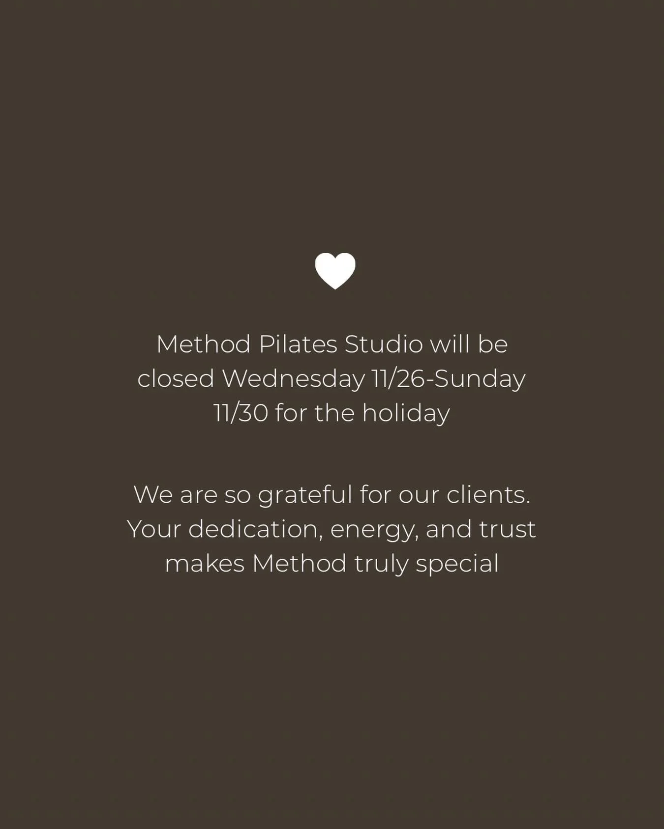 taking a moment to rest, reset and reflect on how thankful we are for this community✨ see you back in the studio next week🫶🏼