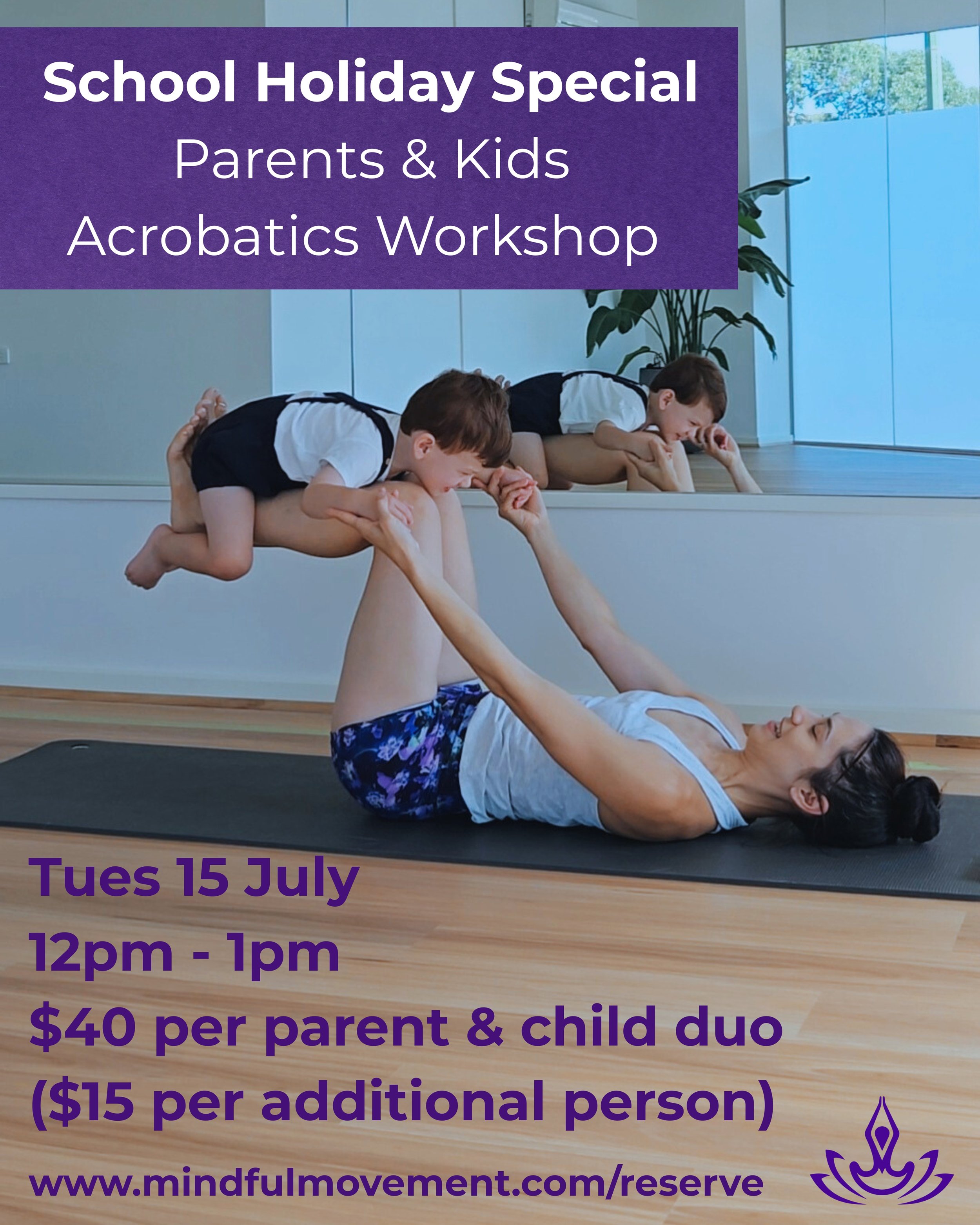 Parents & Kids Acrobatics Workshop School Holiday Special