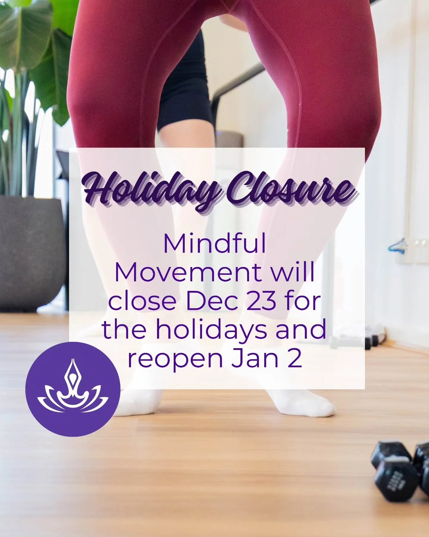 We're nearing the end of the year, so get in to the studio in our last couple of weeks and finish off 2025 with a bang. 🎉

📆 The studio will be closed from Dec 23 but not to worry, you can book in for Jan 2 onwards. Memberships will pause for the 1