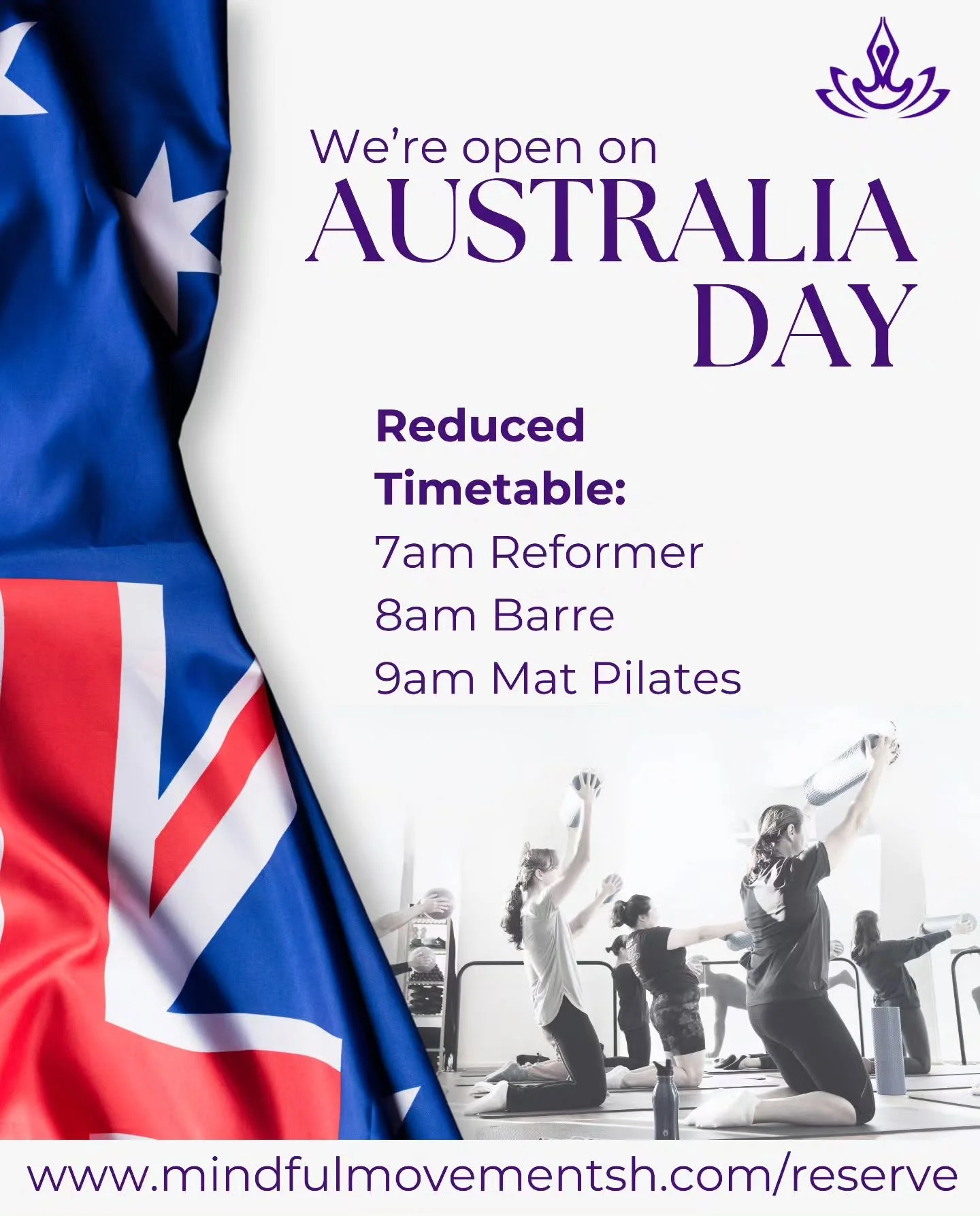 We&rsquo;re open this Australia Day 🇦🇺
Just with a&nbsp;reduced morning schedule&nbsp;so you can still get your workout in before the BBQs, beach hangs and celebrations kick off.

Heck - come in your beach gear and you&rsquo;ll be ready to roll str