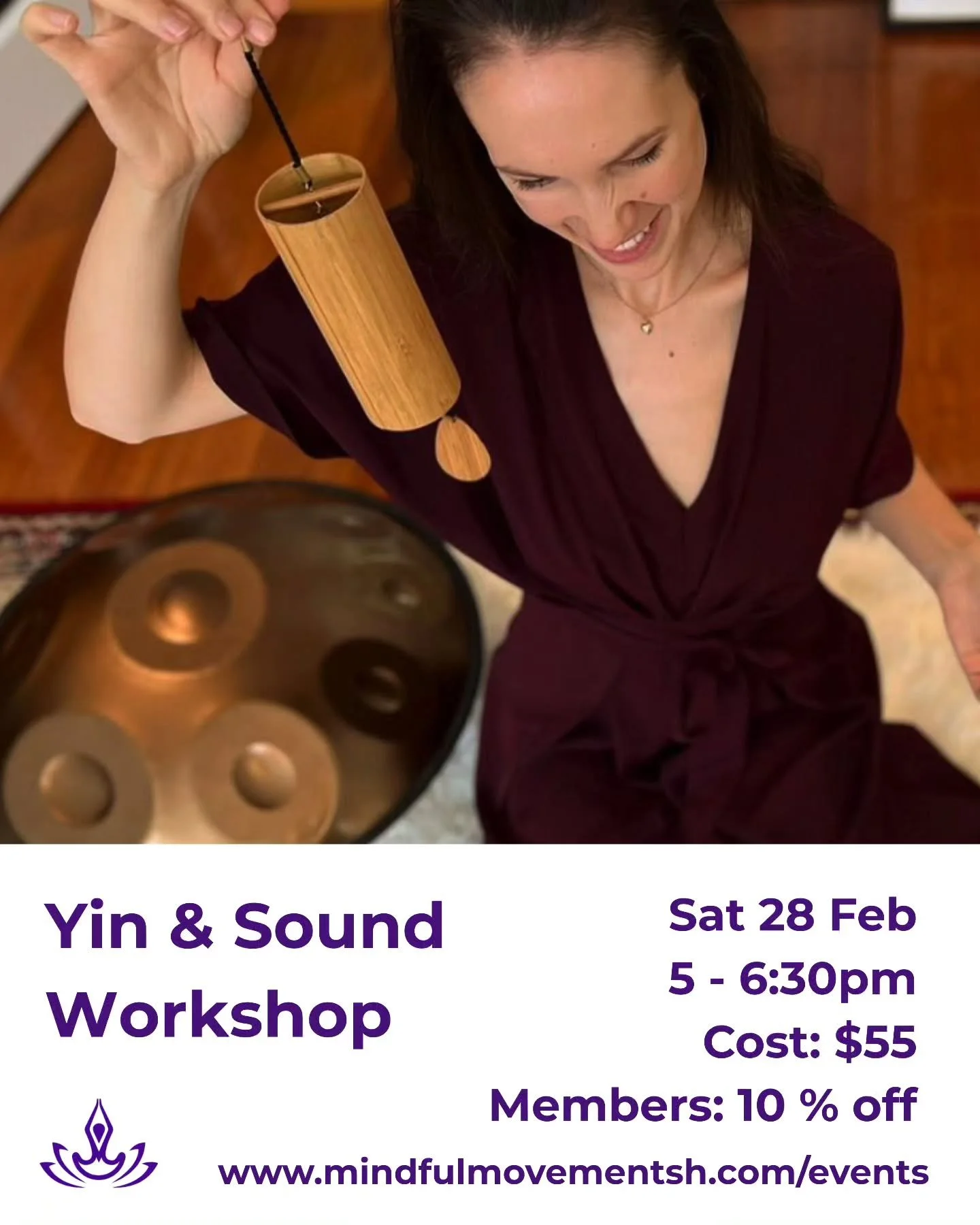 ✨ Yin + Sound | February Workshop ✨
An evening to slow down and deeply rest 💜

Join us for a 90-minute Yin + Sound experience. Begin with a slow, floor-based Yin practice using supportive props, followed by a nourishing sound bath led by @jana_prana