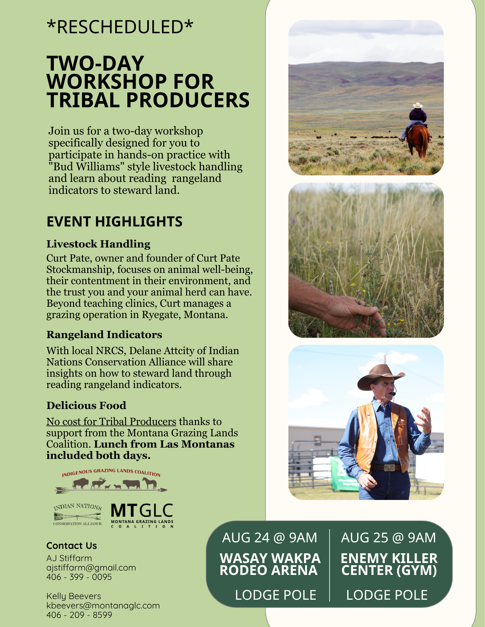 Rescheduled Workshop for Tribal Producers