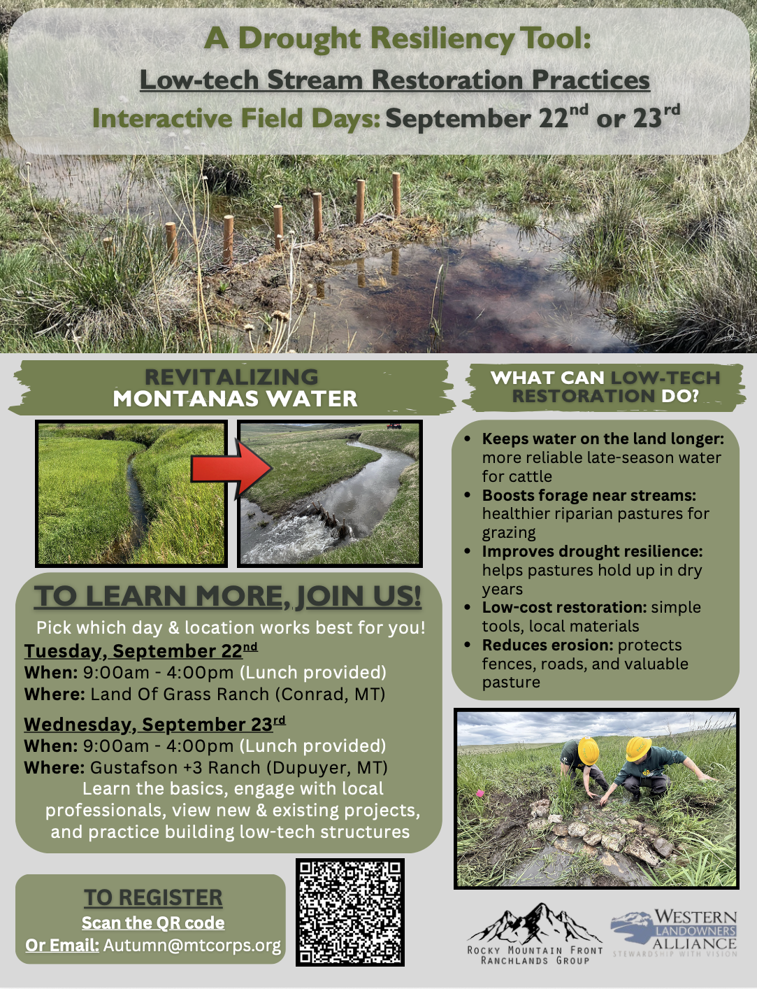 Interactive Field Day: Low-tech Stream Restoration Practices