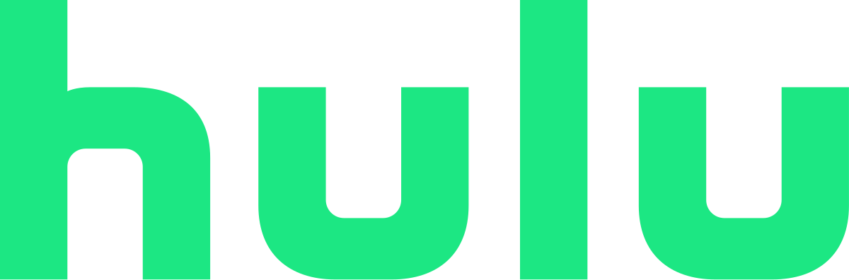 Close-up of the green and black logo for Hulu, a streaming service.