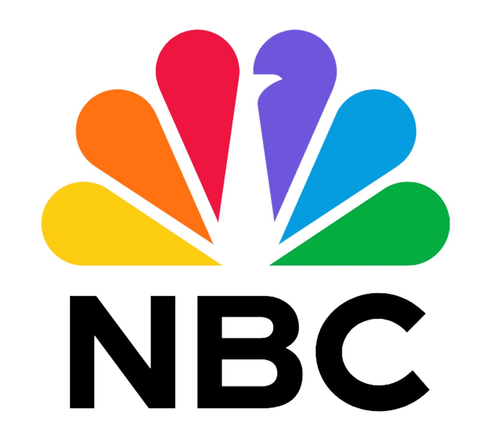 NBC logo with a multicolored peacock design and the letters NBC below.