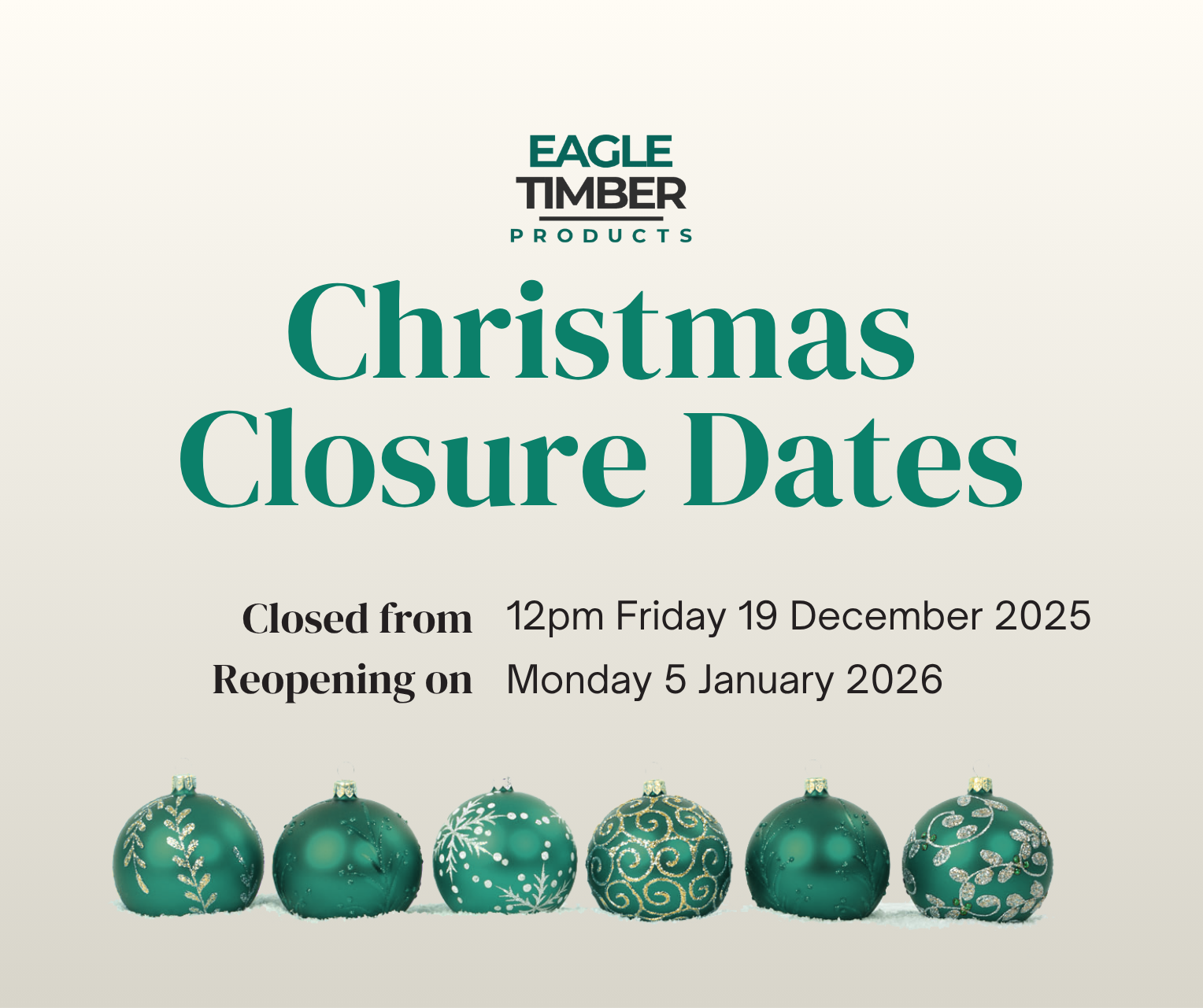 Christmas Closure Notice 2025