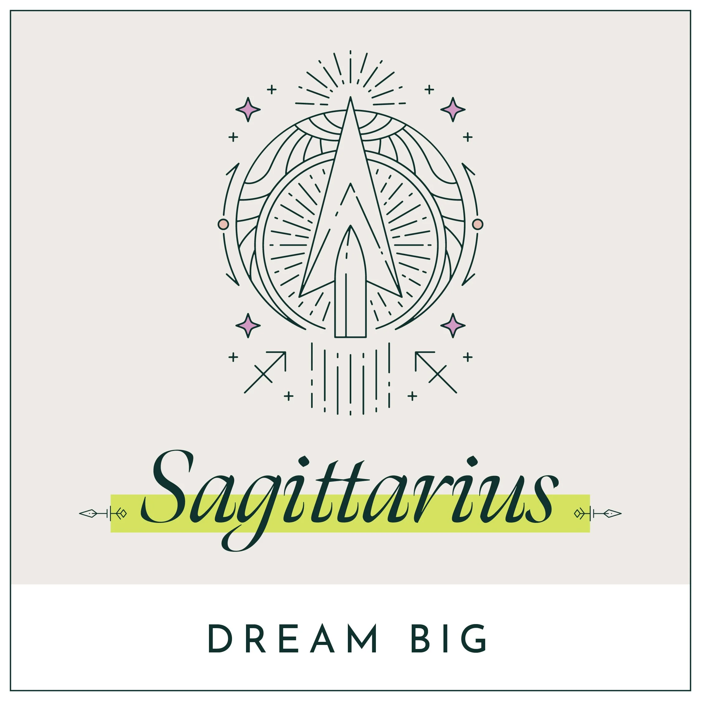 A graphic representing sagittarius season 2021