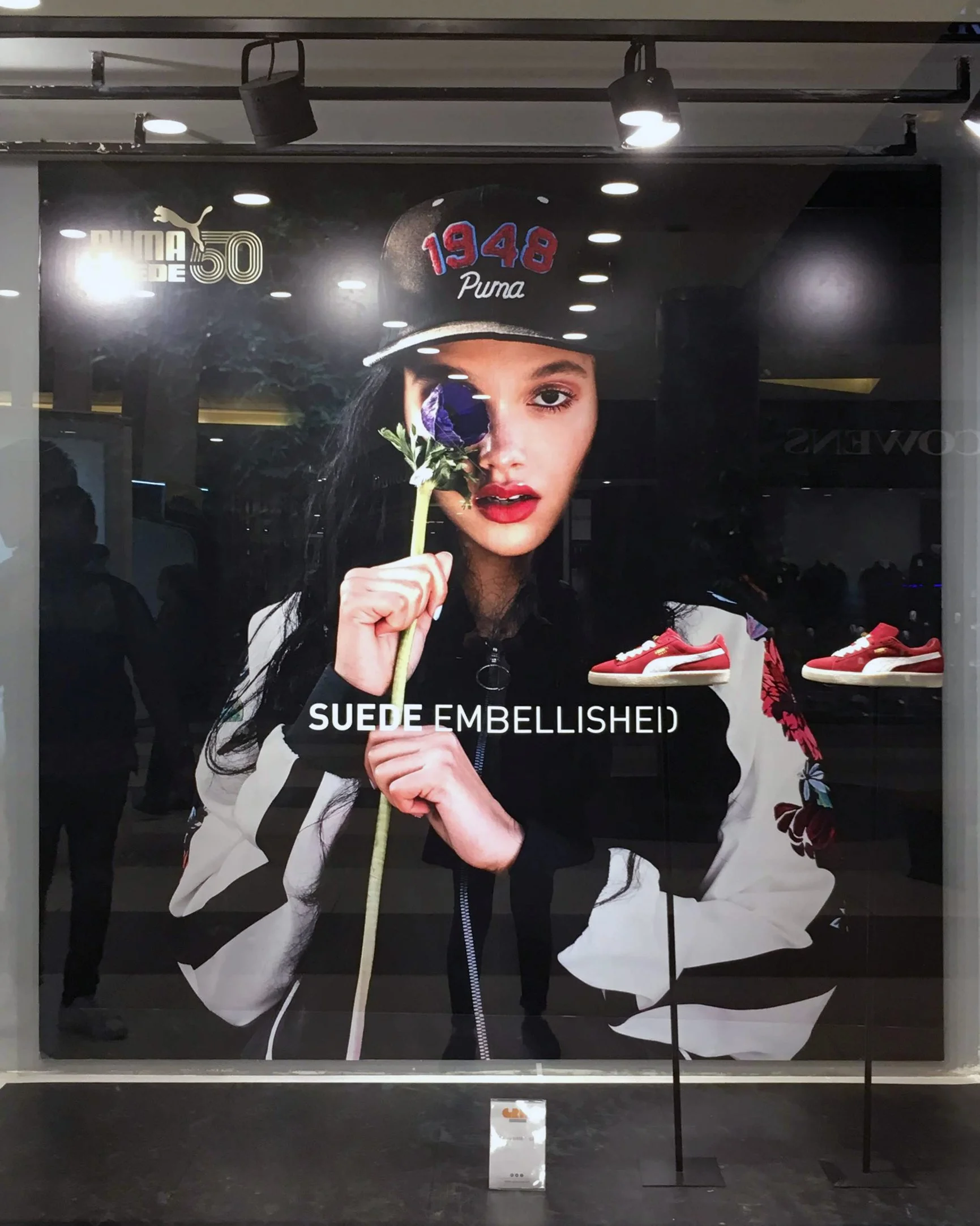 Suede Embellished window display
