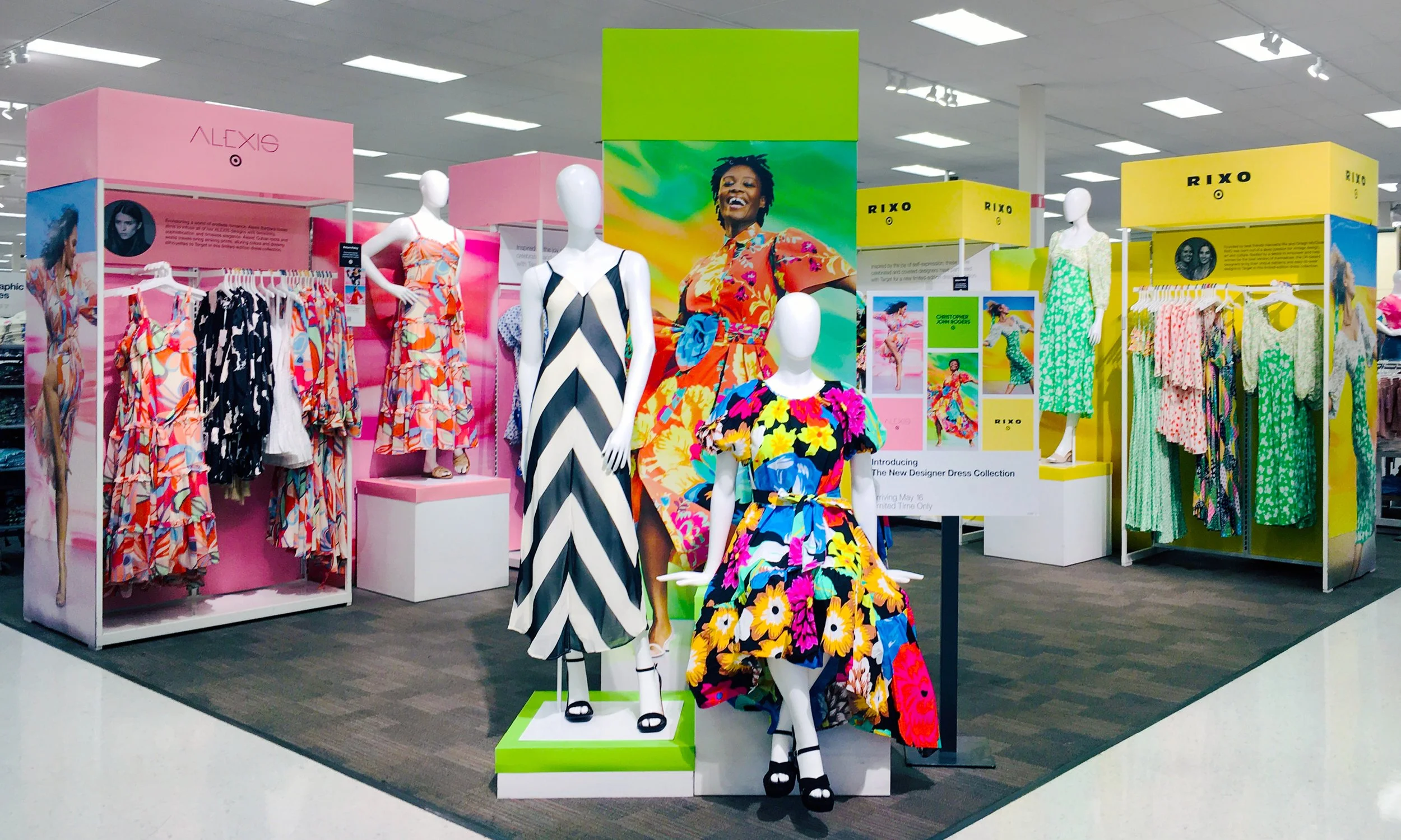 The Designer Dress Collection was the second installment in Target’s stores that brought together three emerging forces in fashion -- Christopher John Rogers, ALEXIS and RIXO --
to deliver more than 70 original and affordable dresses with bold, brigh