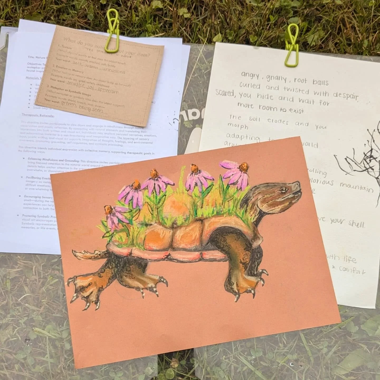 🌿✨ Weathered Words in the Garden ✨🌿
Thursday night&rsquo;s art and mindfulness session in the garden was deeply grounding and emotionally rich. We took time to connect with nature, collect words inspired by the earth around us, and let those words 