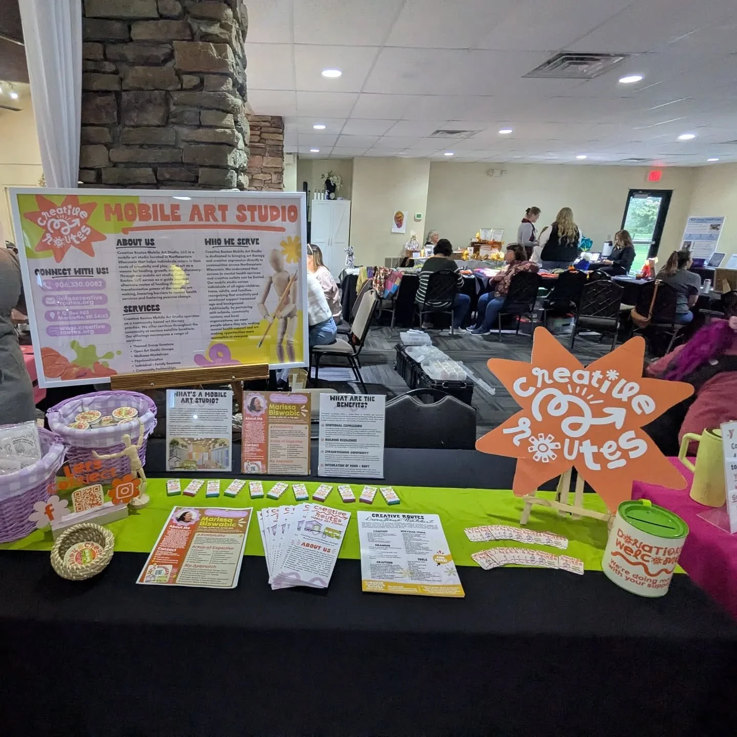 The table's all set up and the goodies are out! Come see us and so many other amazing women tonight @Little River Country Club for the Women's Wellness Event hosted by Aurora! We will be here from 6-8 pm sharing all about art therapy in our community