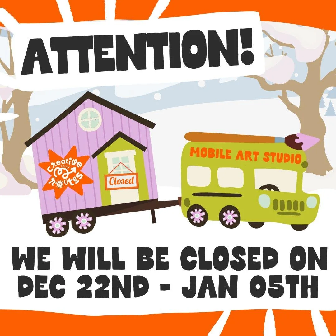 🎨 Holiday Hours Update &ndash; Creative Routes Mobile Art Studio 🎨

As the holiday season approaches, we want to let you know that Creative Routes Mobile Art Studio will be taking a holiday break. We will be closed from December 22nd through Januar