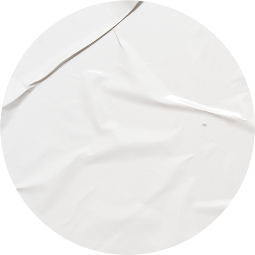 Crinkled white paper or plastic material.