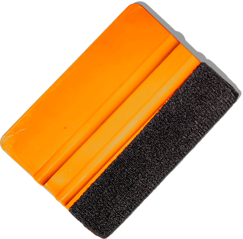 A fishing tackle box with orange lids and black foam padding.